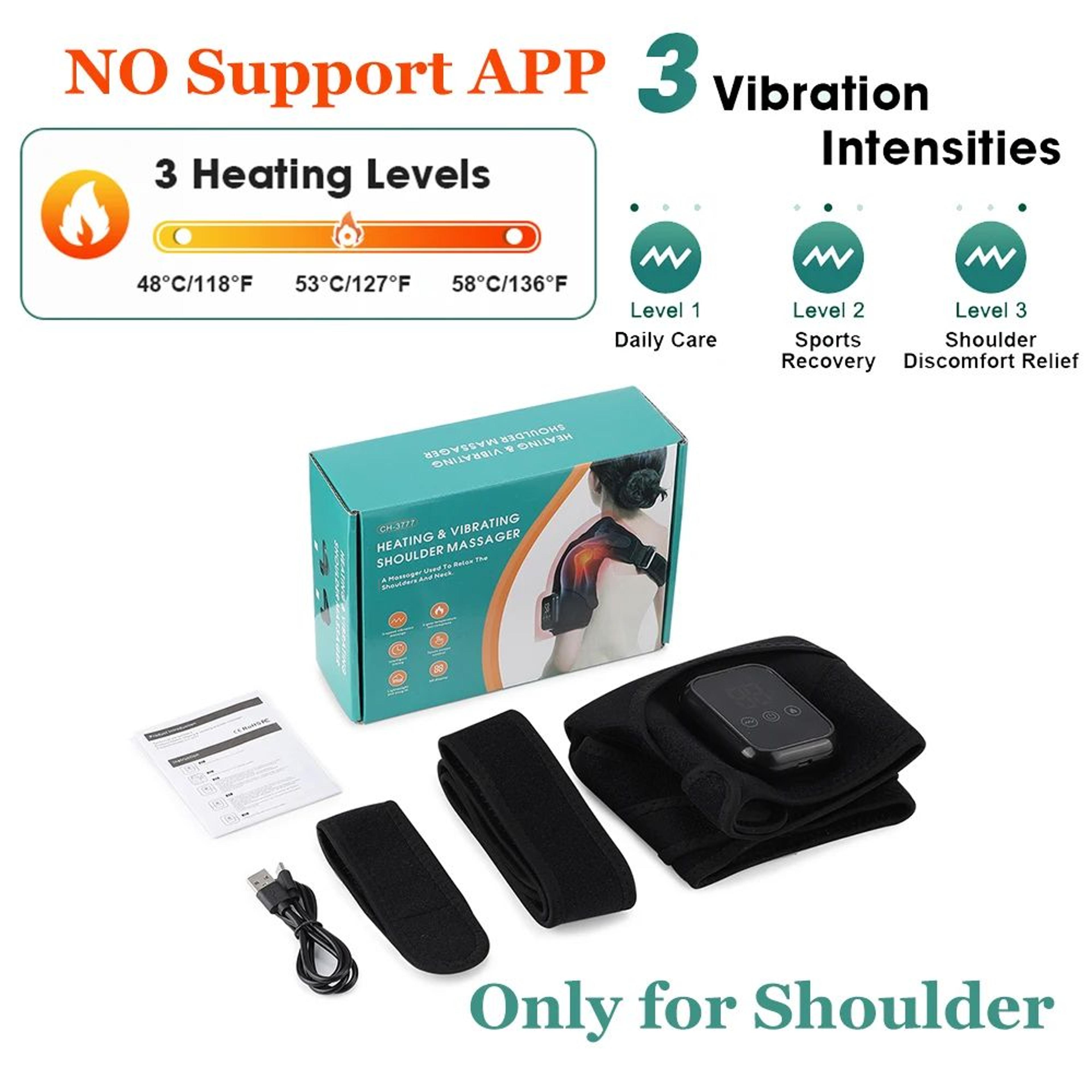 Electric Heated Shoulder Massager Brace With Heat And Vibration 11