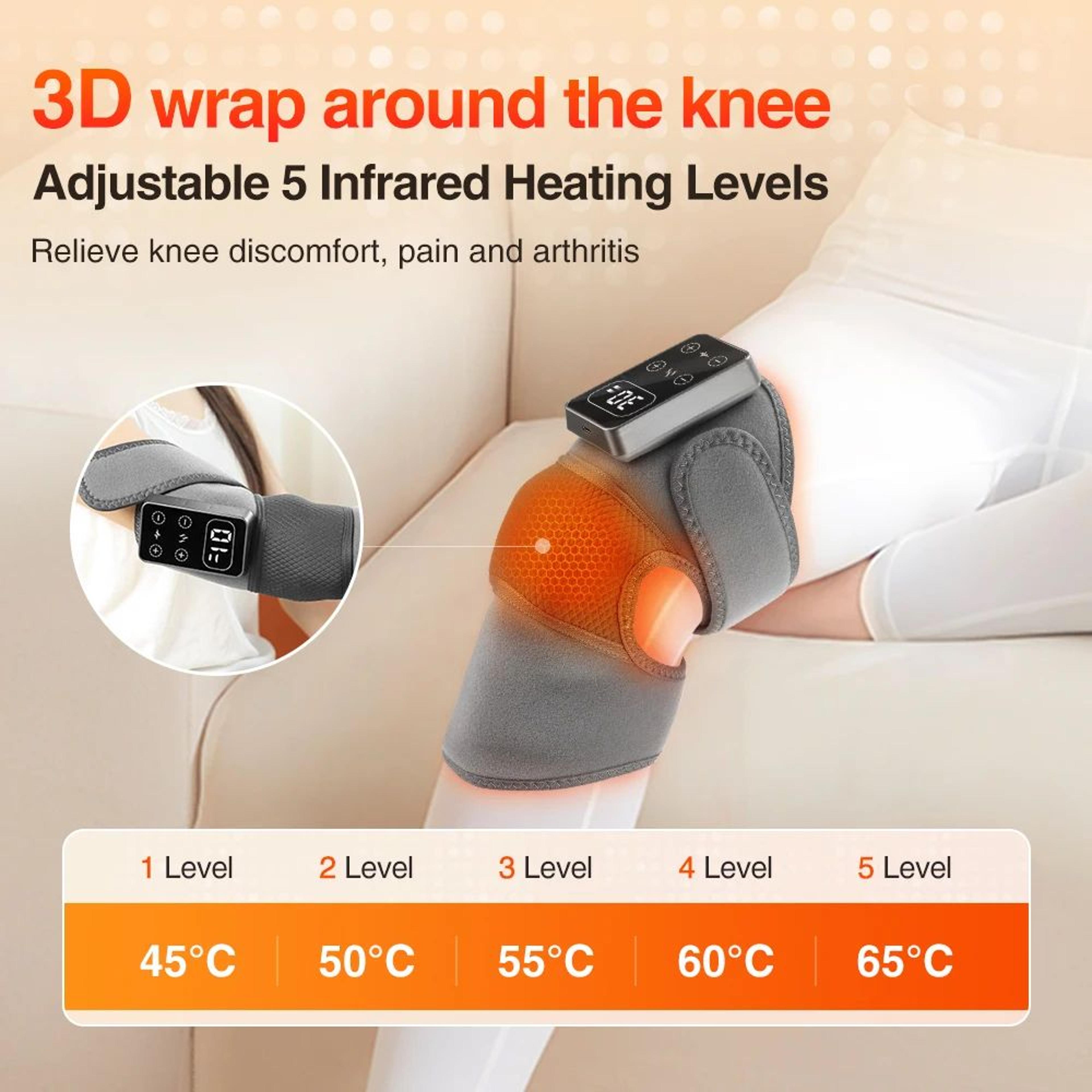 Electric Heated Knee Massager With Vibration For Joint Support 1