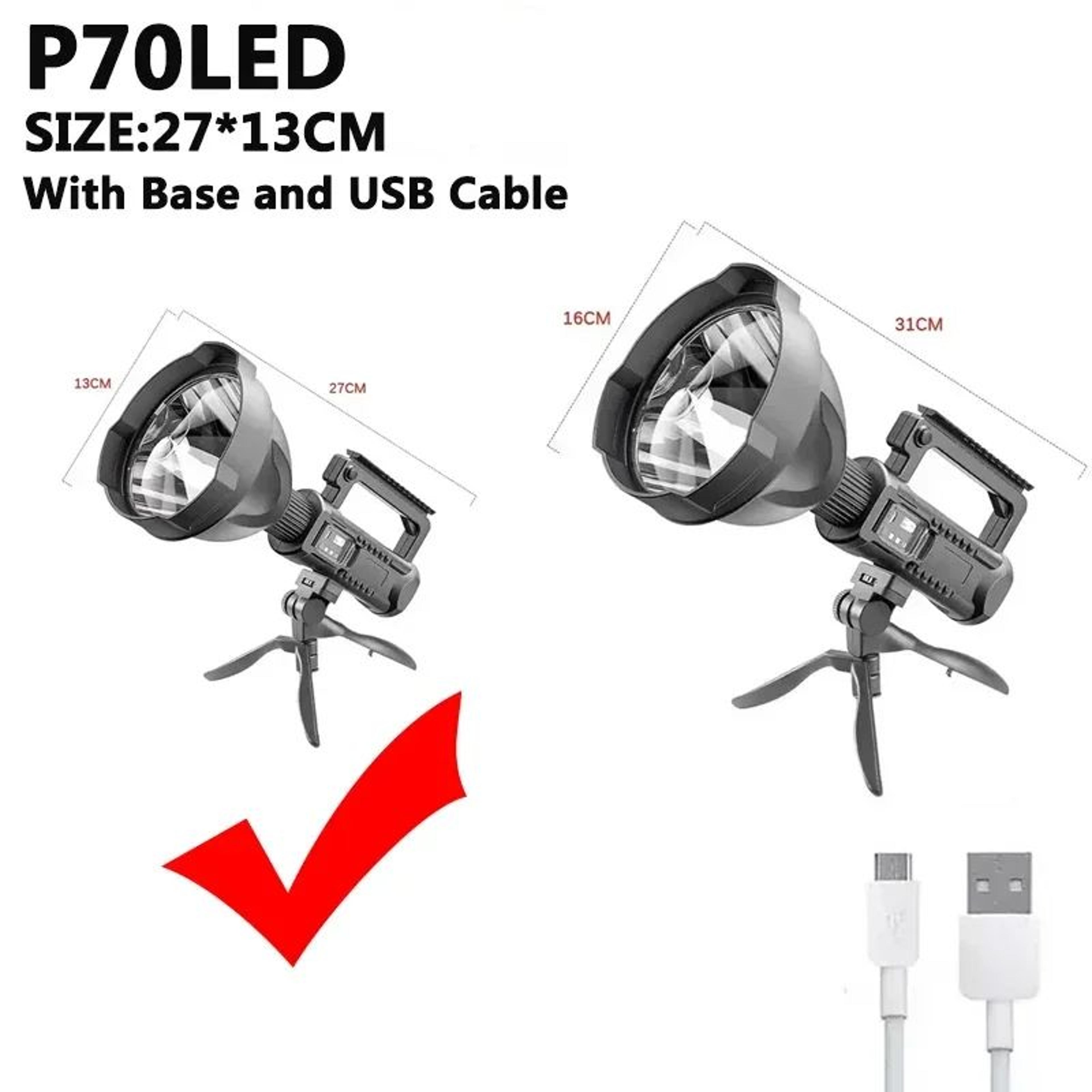 High Power USB Rechargeable LED Searchlight With Mounting Bracket 11