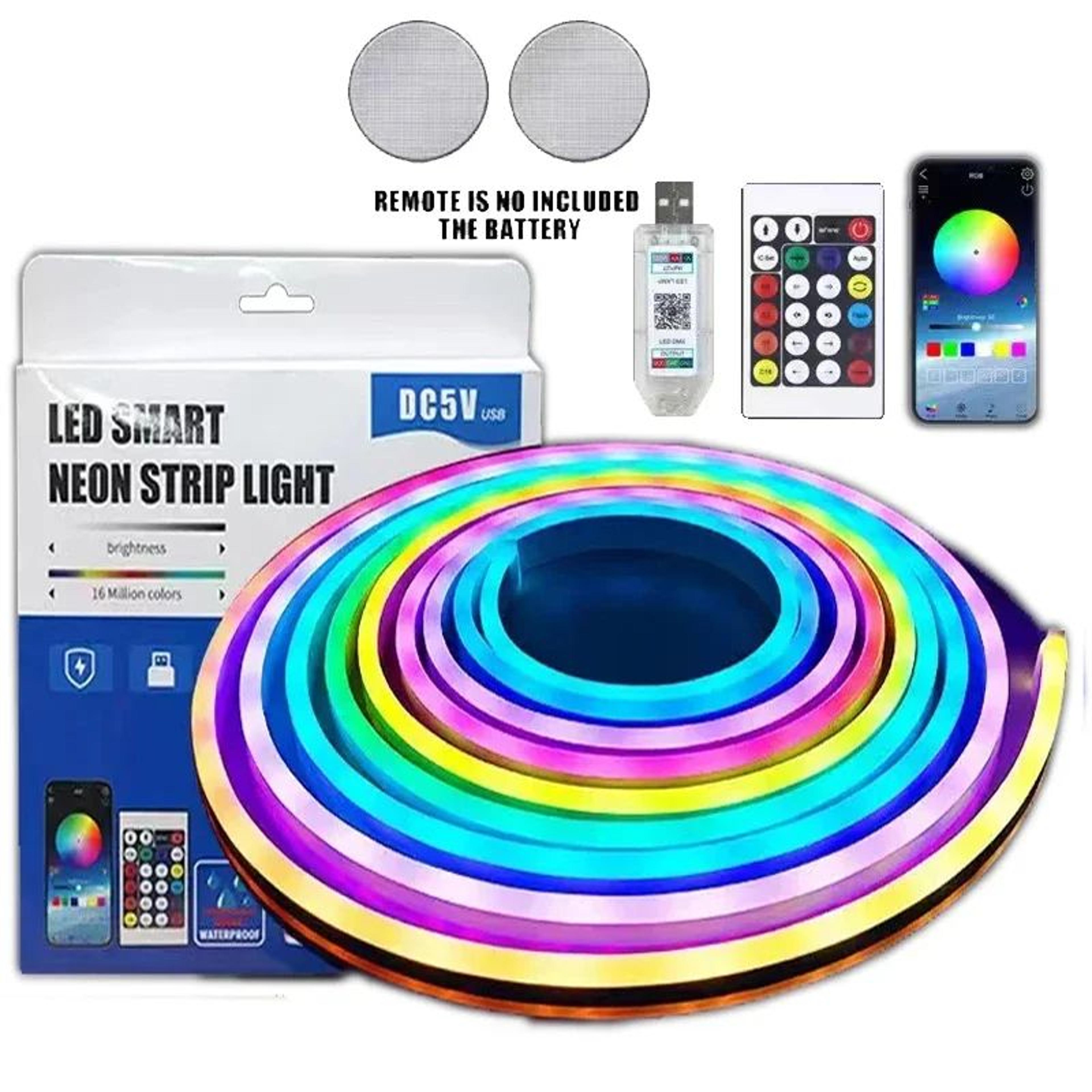 RGB LED Neon Strip Light Bluetooth Music Sync Waterproof 9