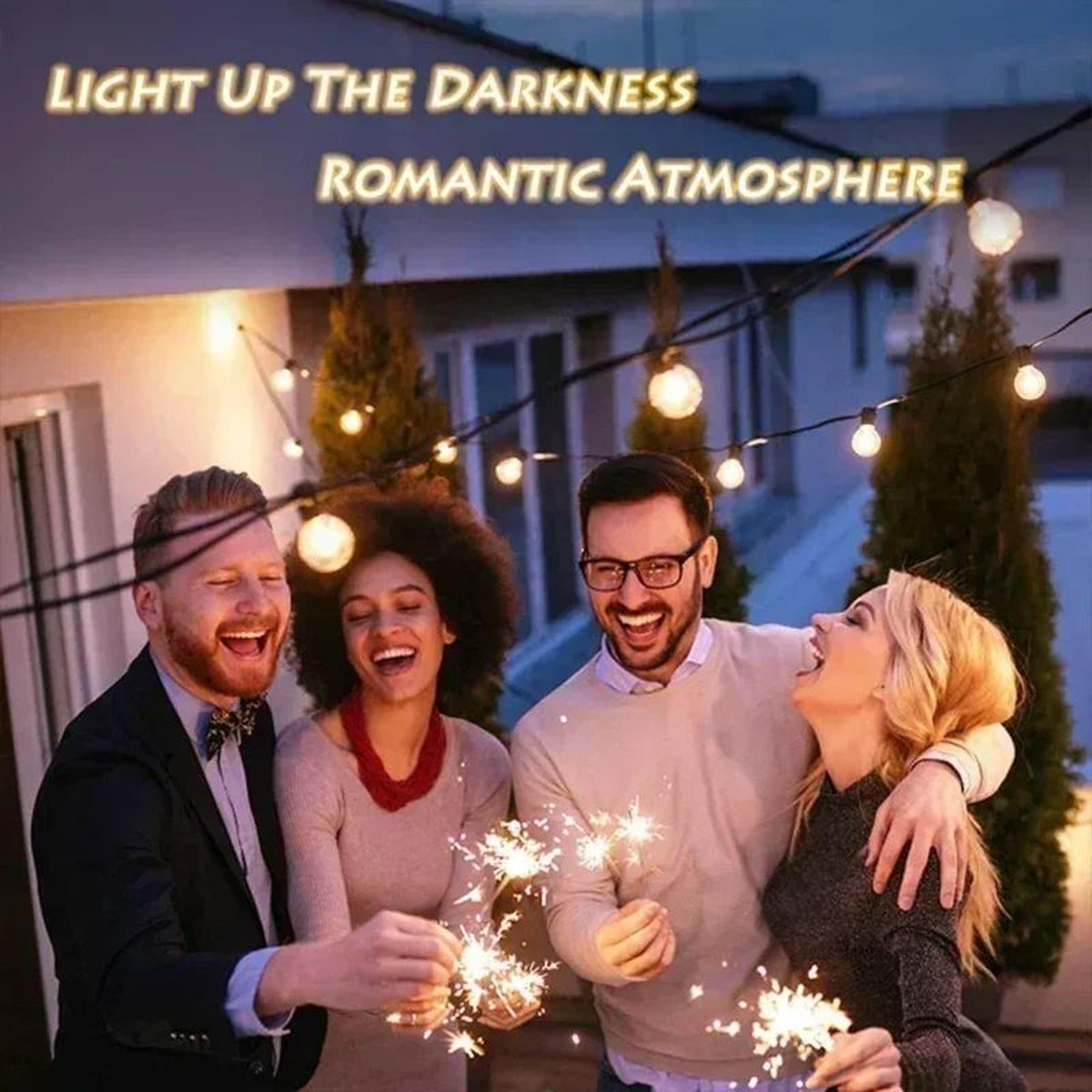 Solar G40 String Lights Waterproof 25 LED Patio Hanging Lights 5
