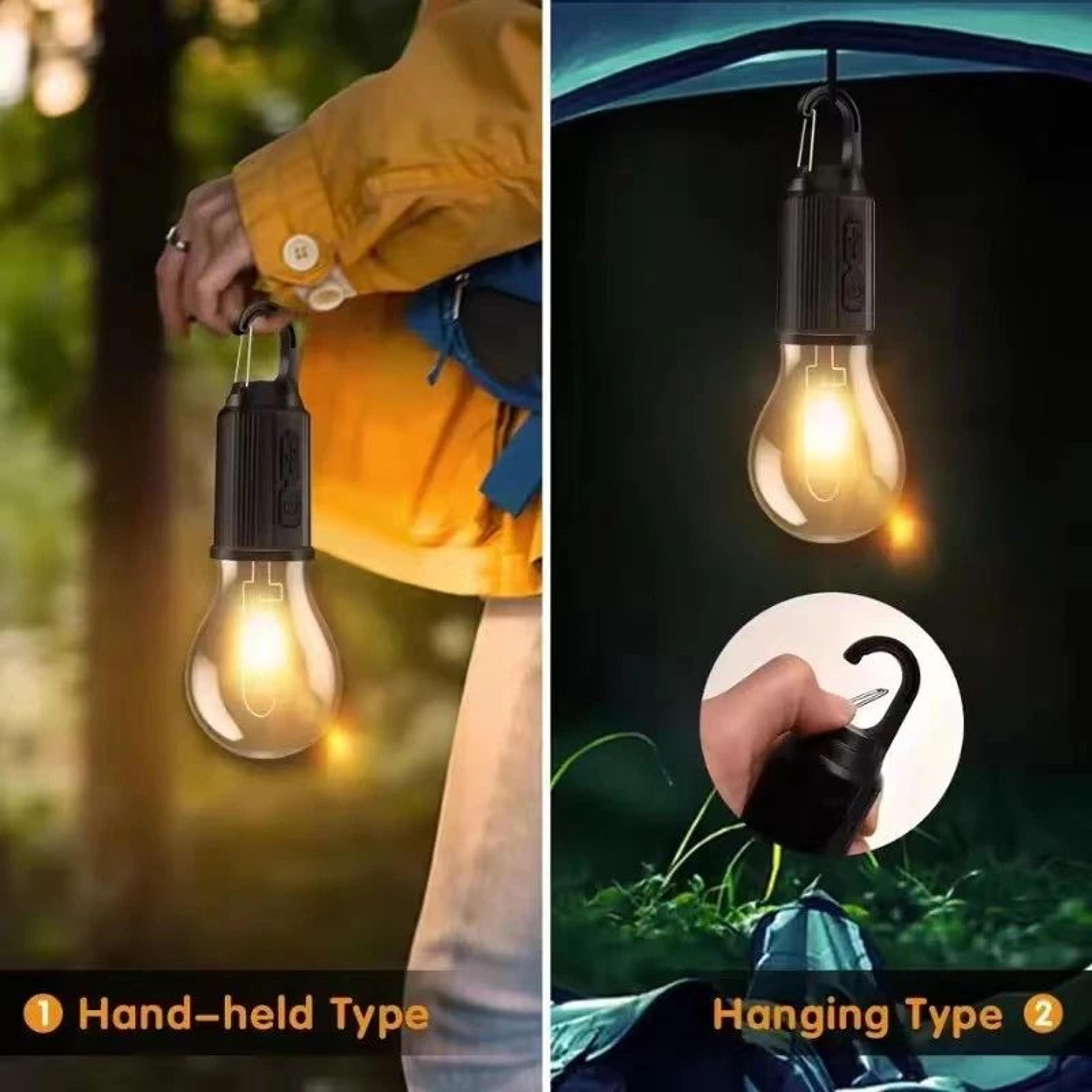 Portable Solar LED Light Bulb Waterproof Rechargeable Camping Lamp 2