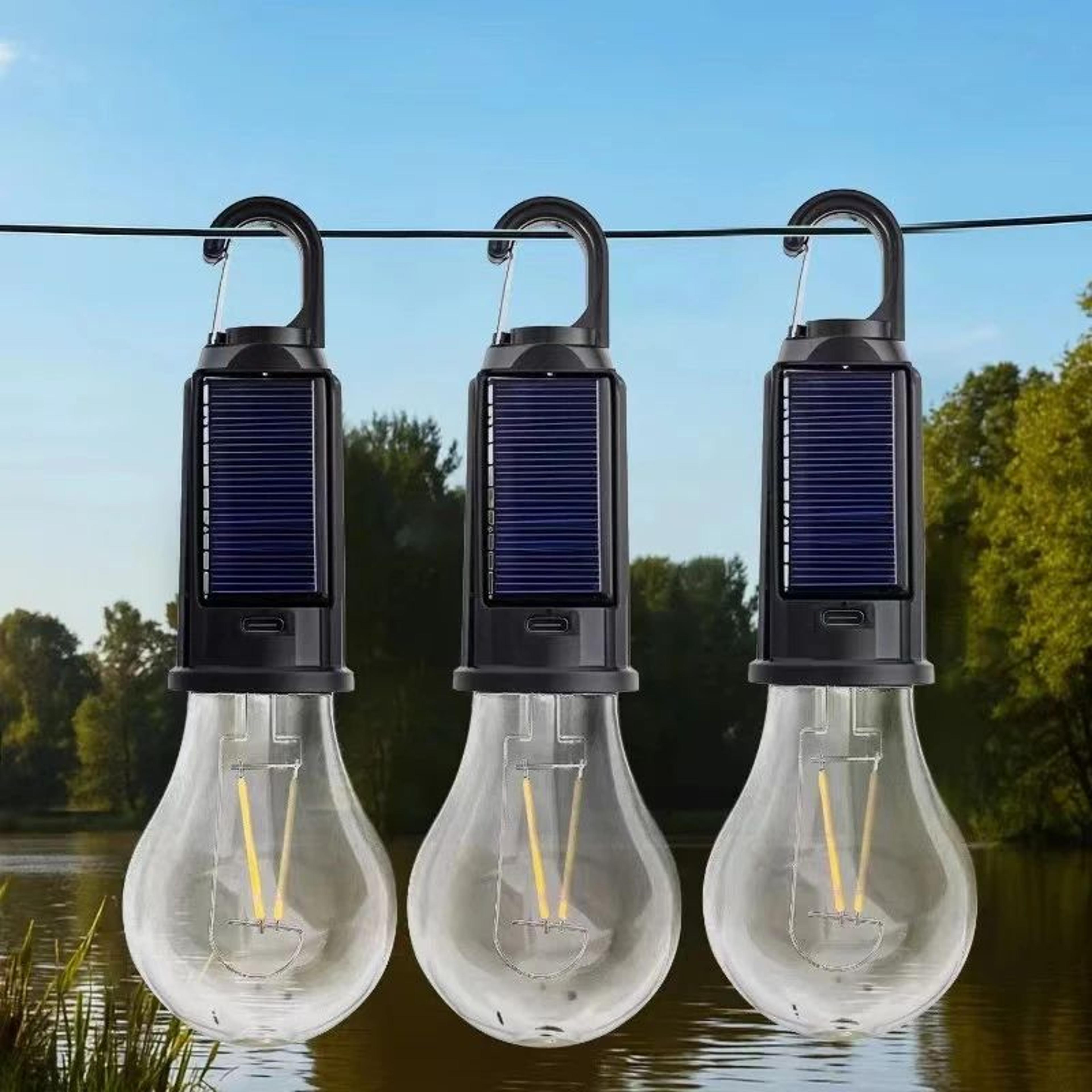 Portable Solar LED Light Bulb Waterproof Rechargeable Camping Lamp 5