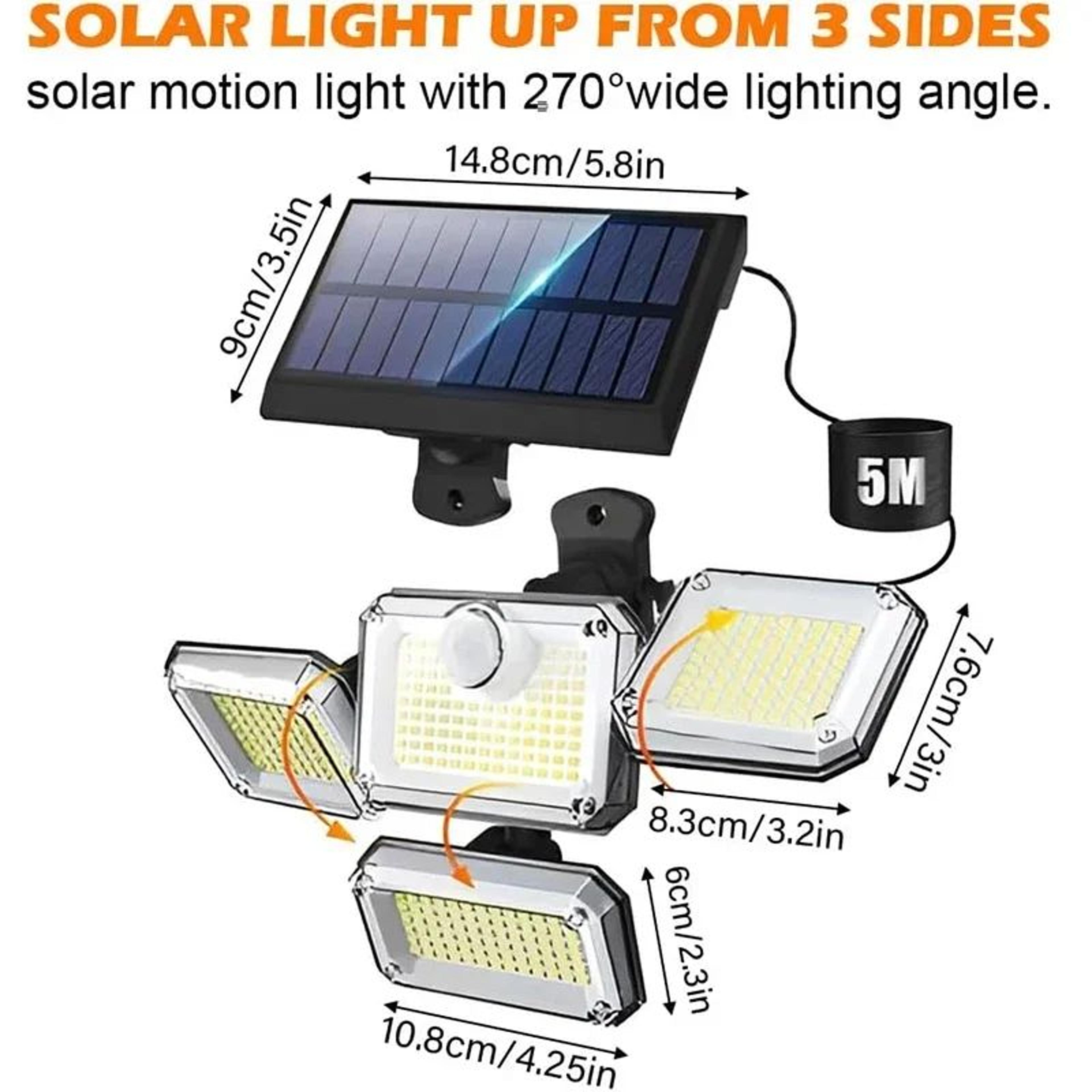 Adjustable Solar Motion Sensor Wall Light IP65 Waterproof LED Security Lamp 1