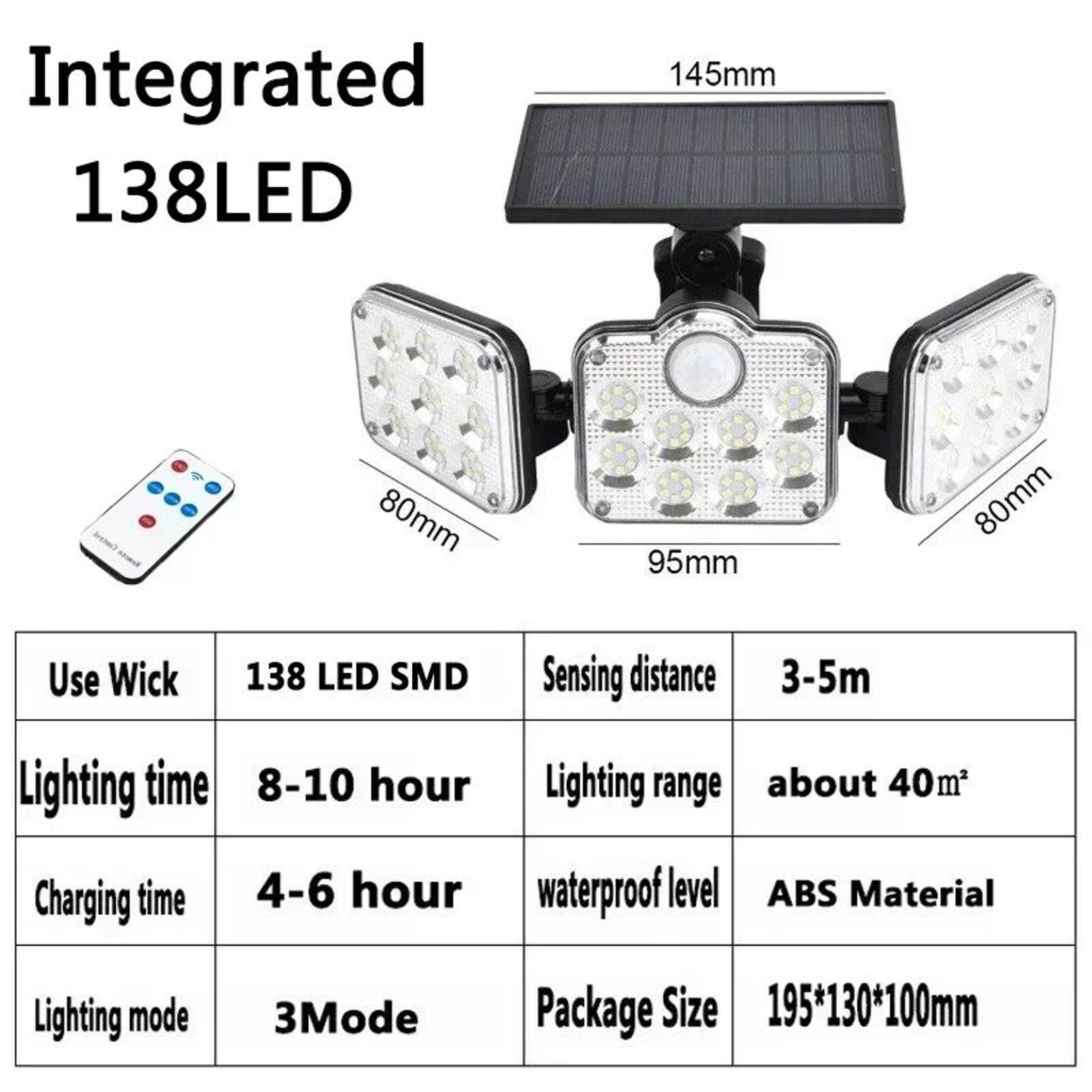 Adjustable Solar Motion Sensor Wall Light IP65 Waterproof LED Security Lamp 6