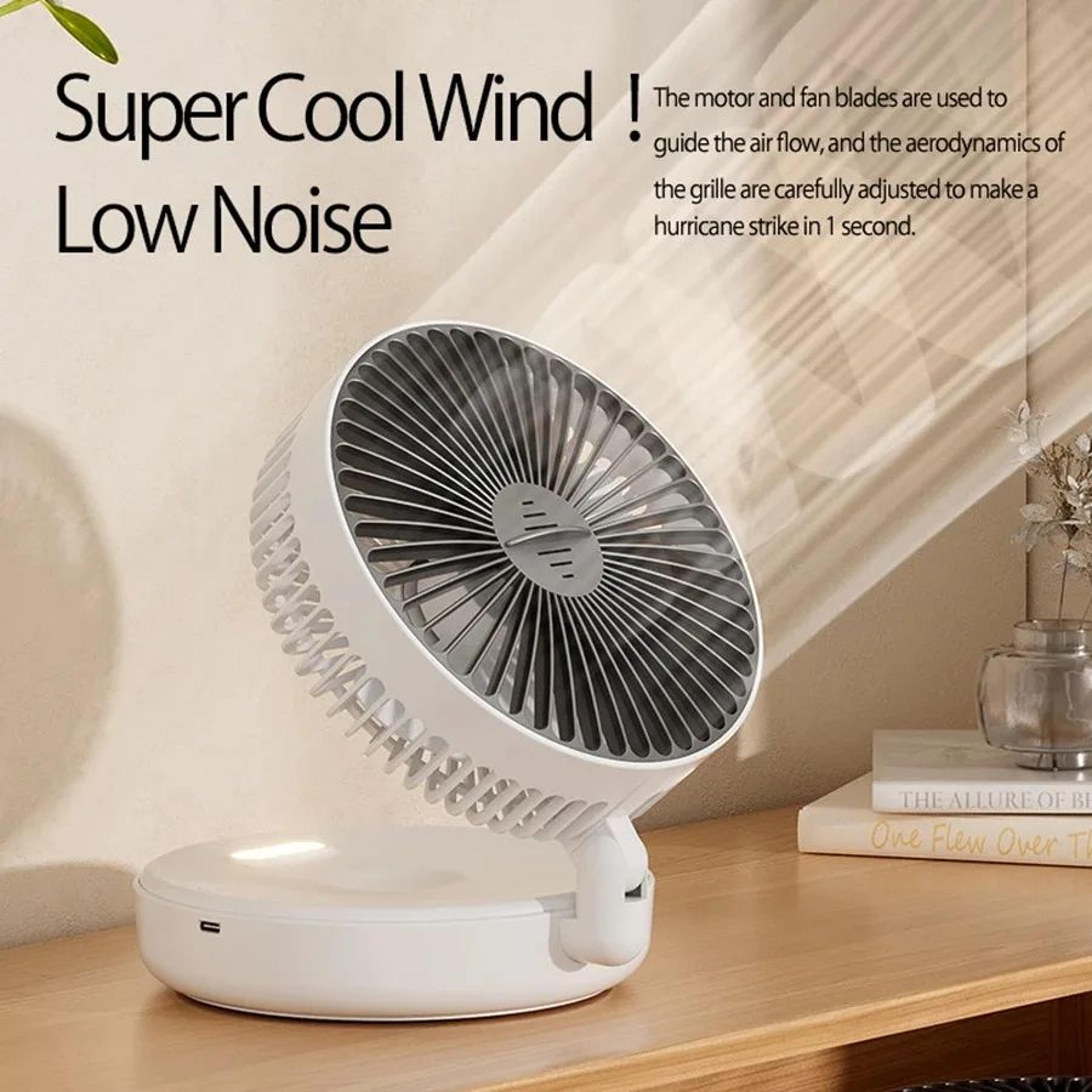 Portable Rechargeable Foldable Camping Fan With LED Light And Aromatherapy 4