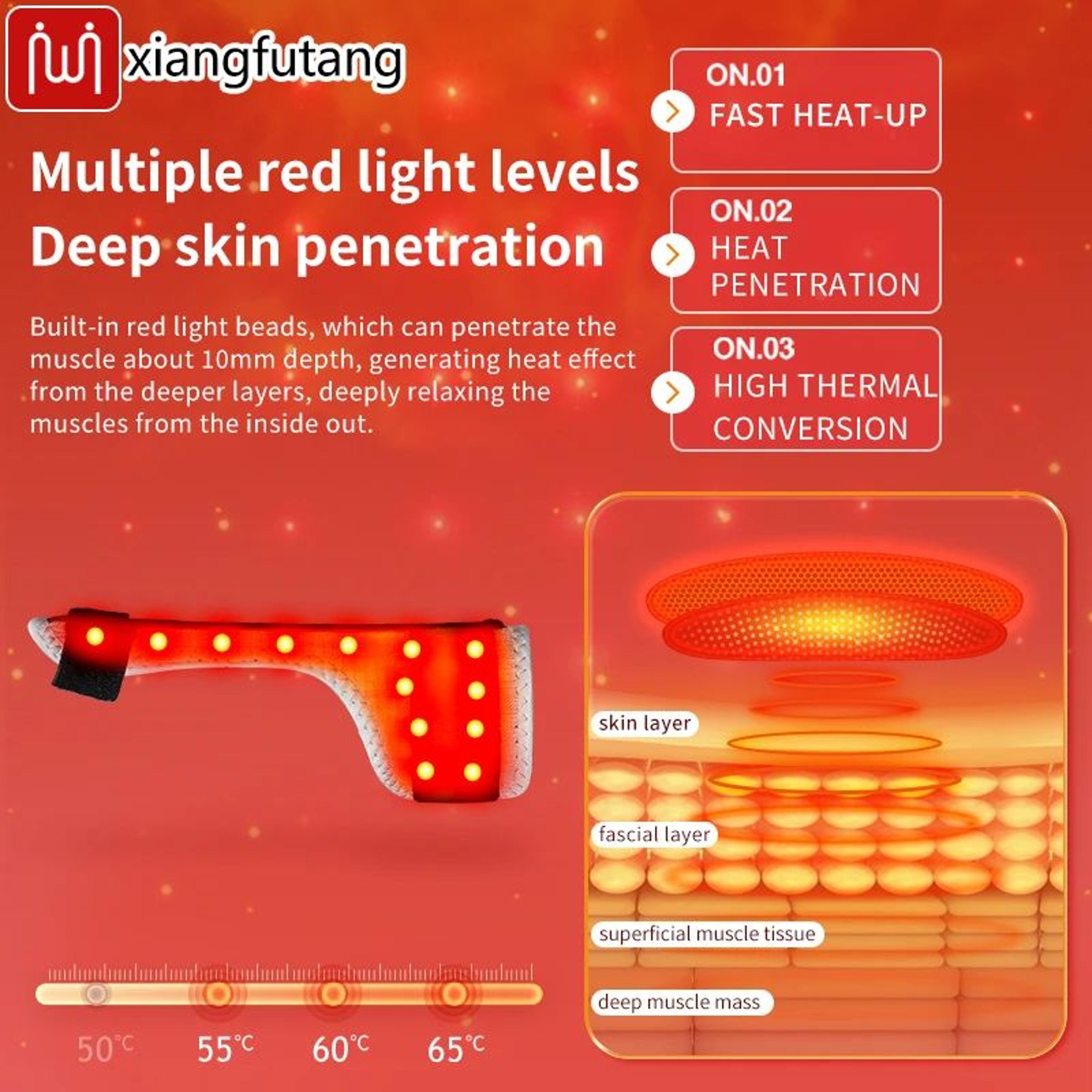 Red Light Heated Finger And Wrist Support Brace With Vibration 4