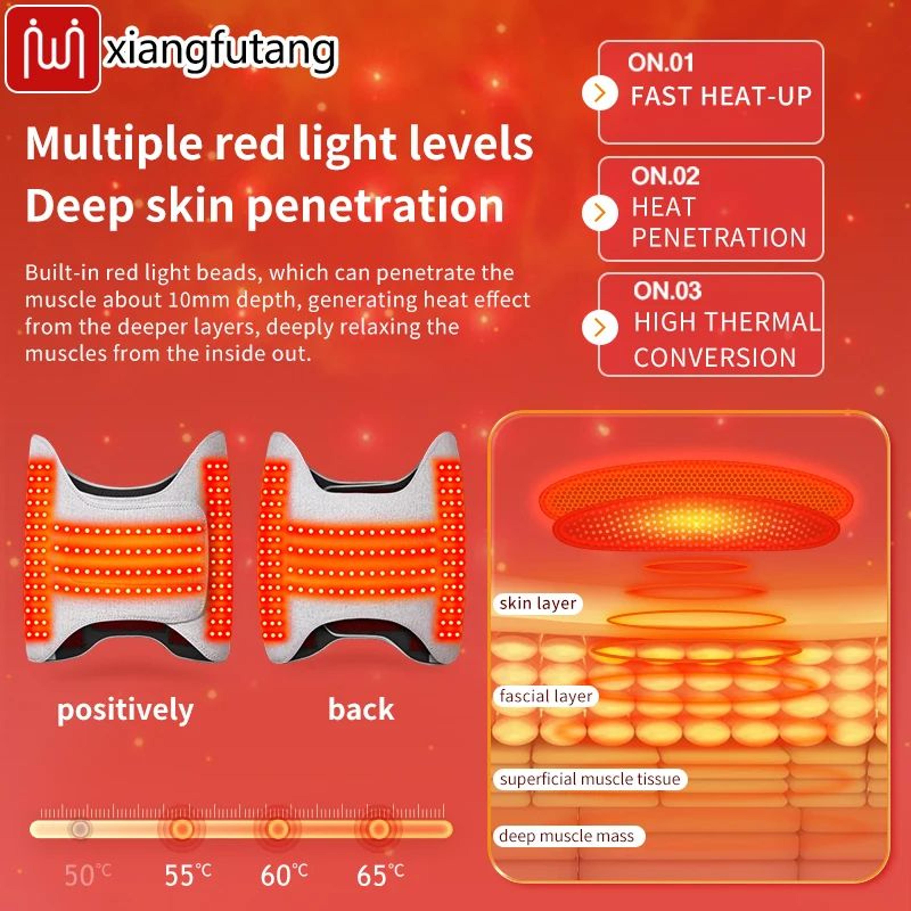 Red Light Heated Waist Massager Belt With Vibration Support 3