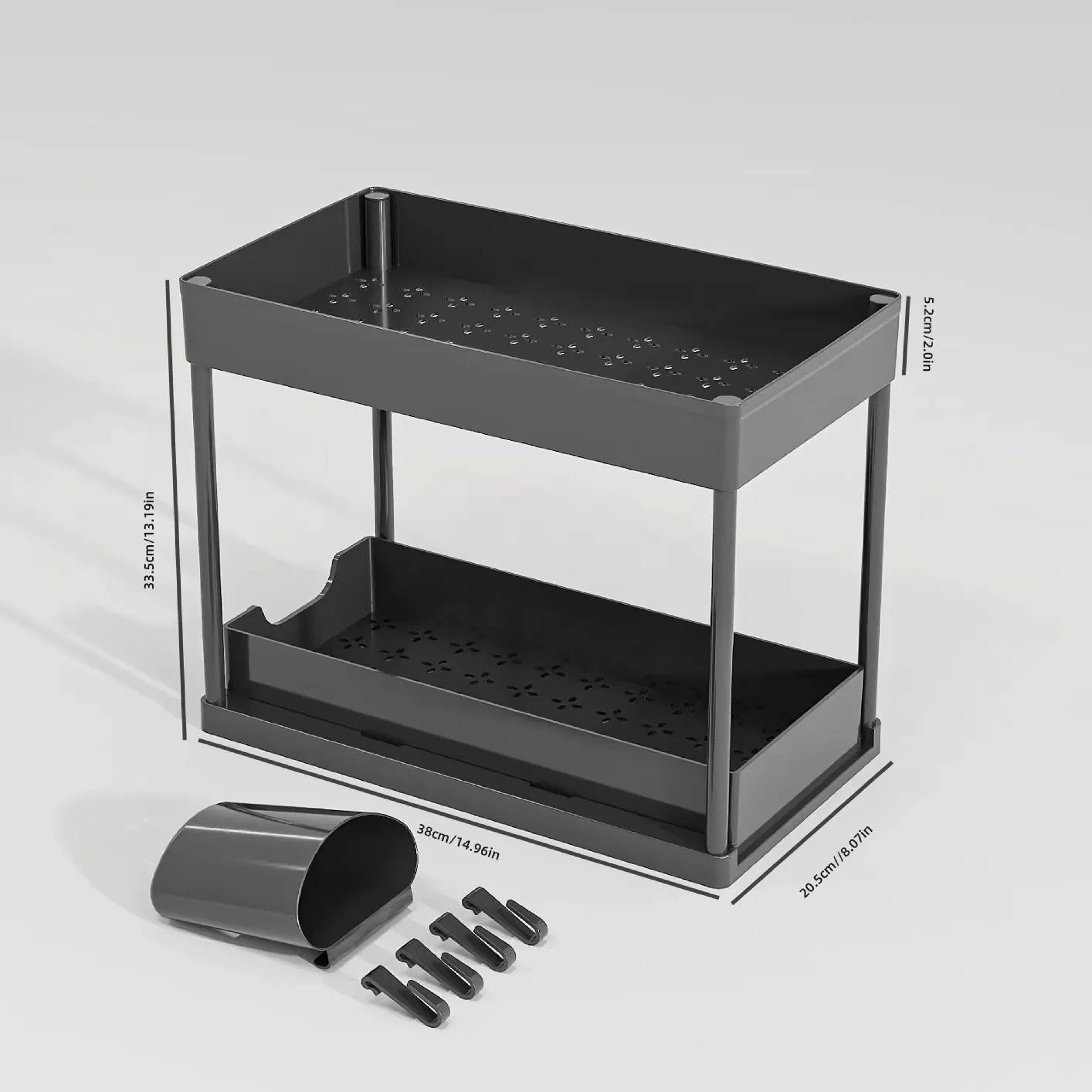 2 Tier Under Sink Organizer With Sliding Storage Drawers 6