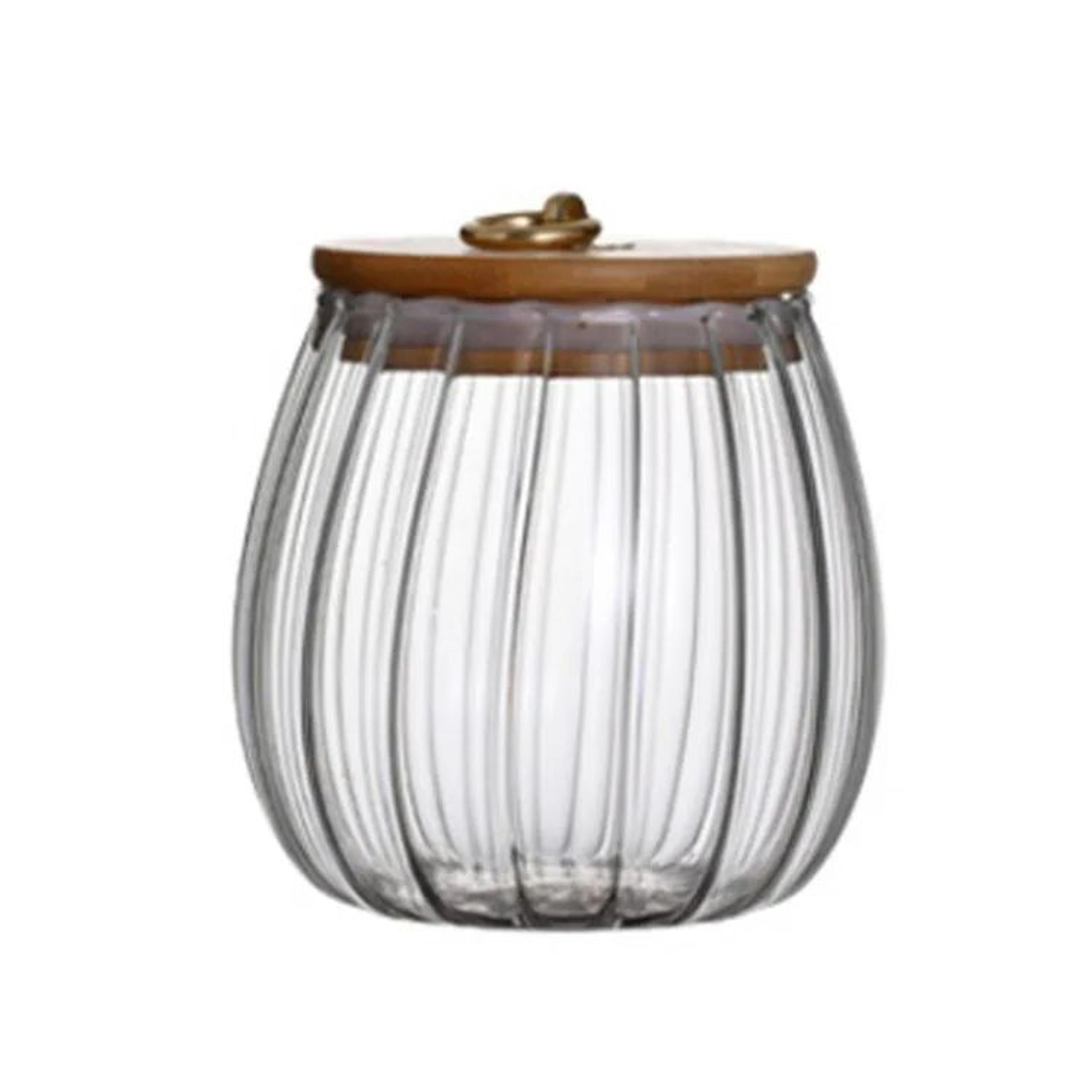 Glass Airtight Food Storage Jar With Wooden Lid 6