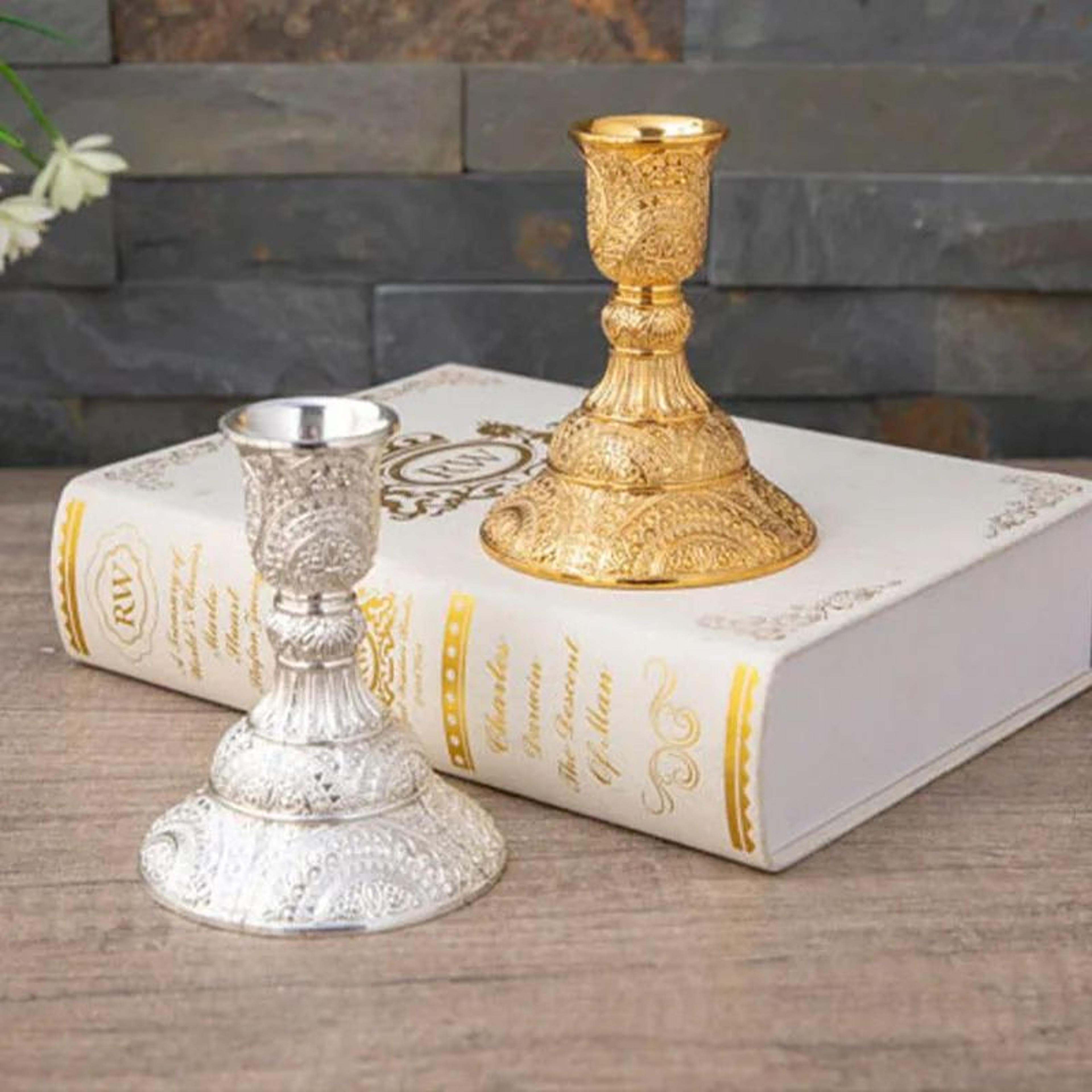 2 Piece Metal Candle Holder Set For Wedding And Home Decor 8