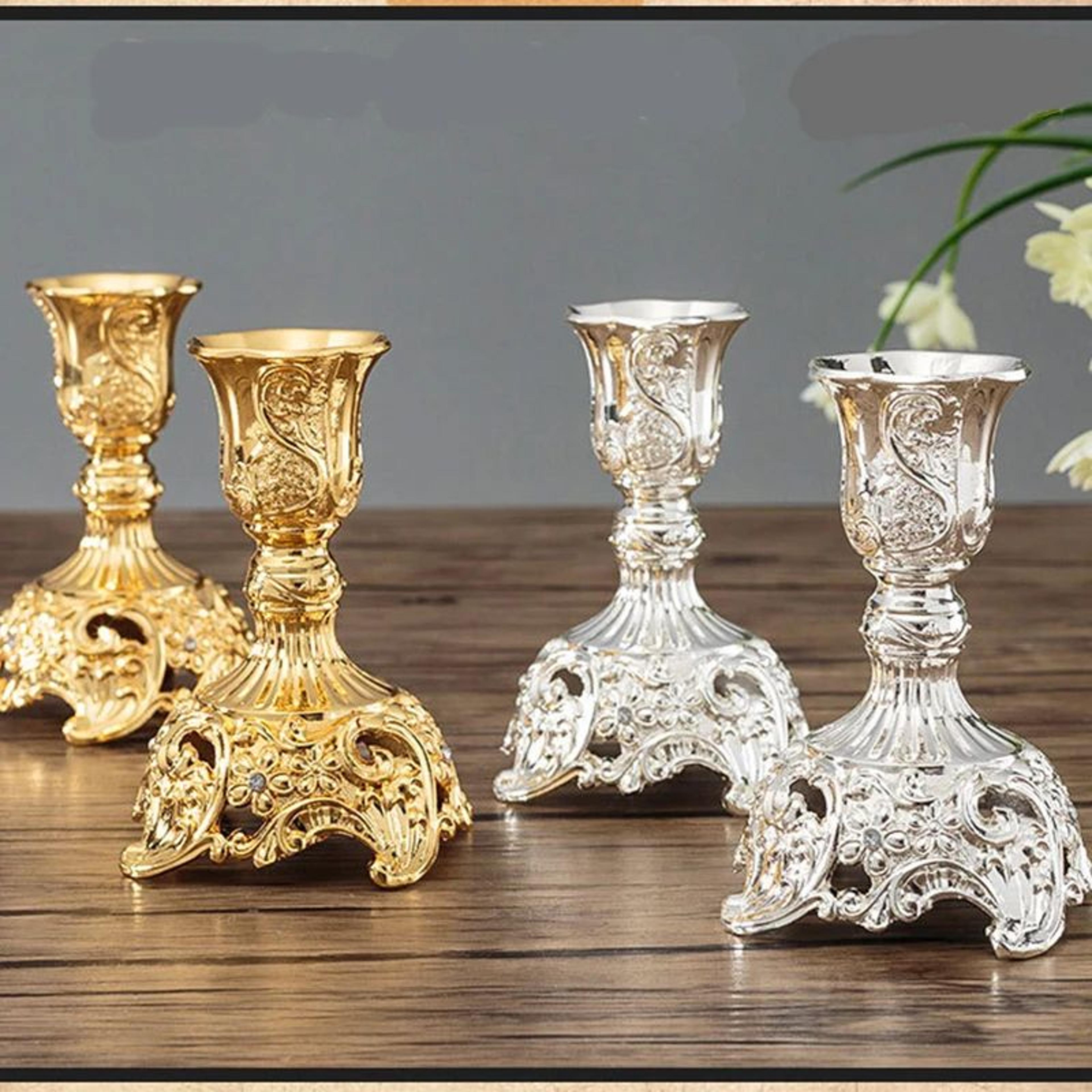 2 Piece Metal Candle Holder Set For Wedding And Home Decor 9