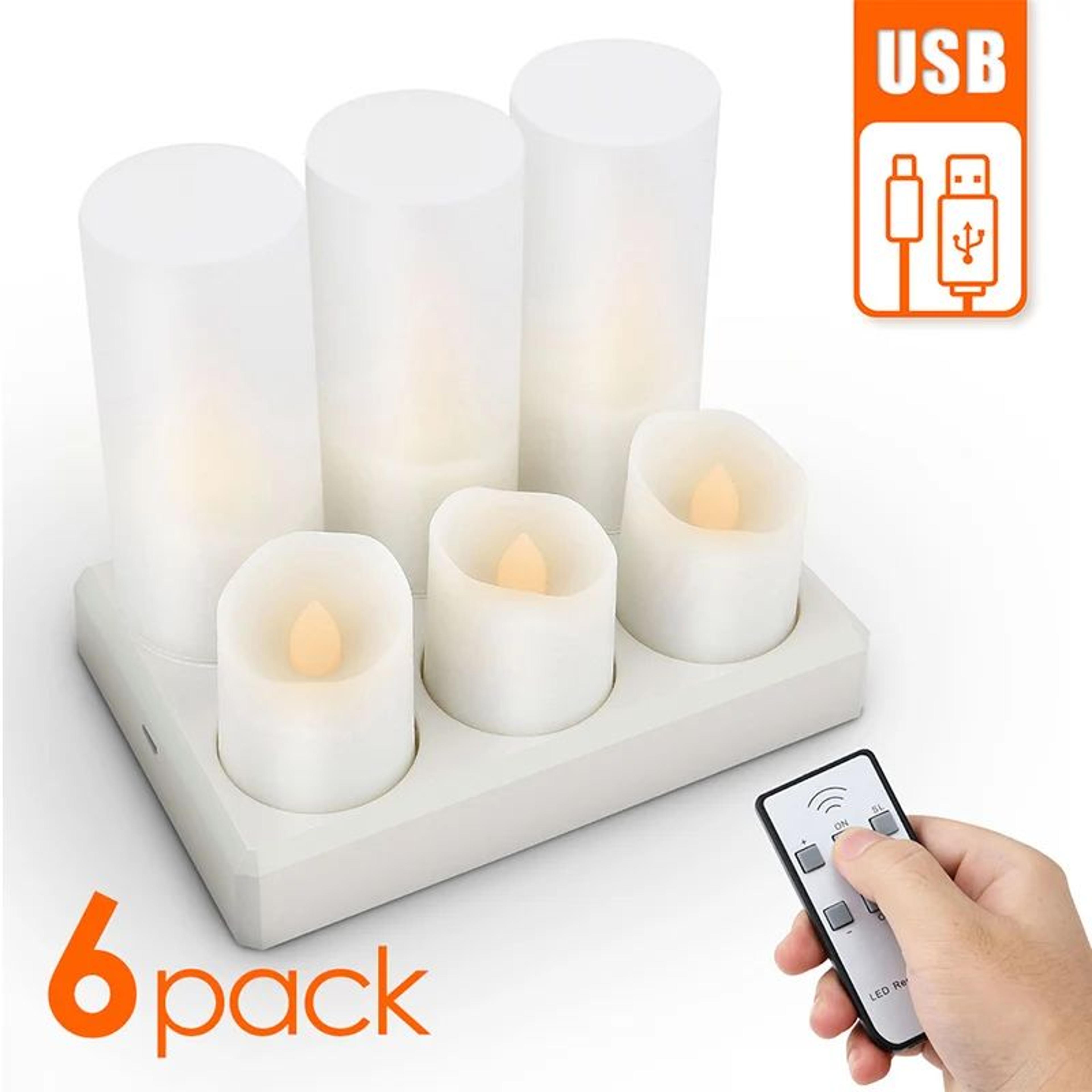 USB Rechargeable LED Flameless Candles With Remote And Timer 5
