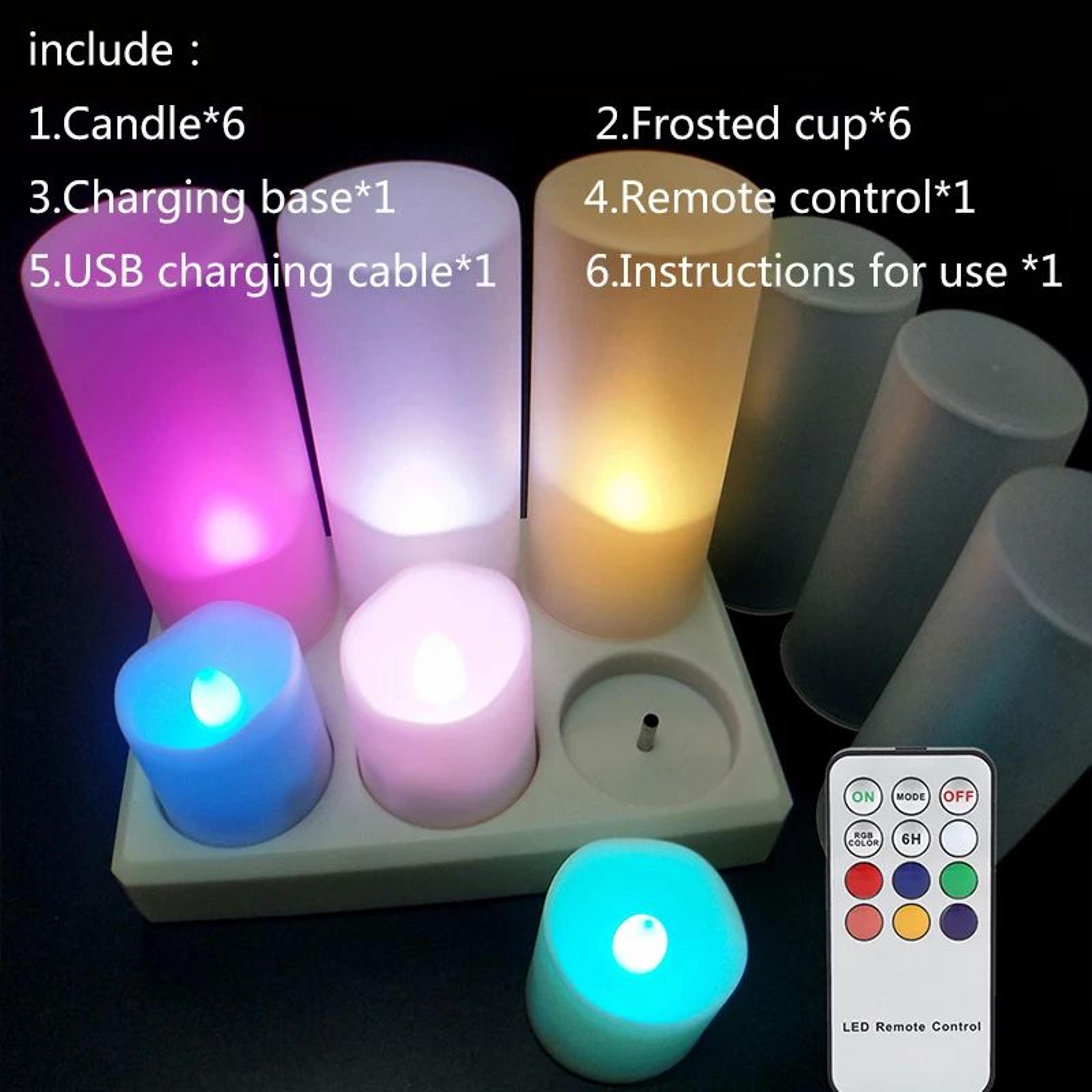 USB Rechargeable LED Flameless Candles With Remote And Timer 28