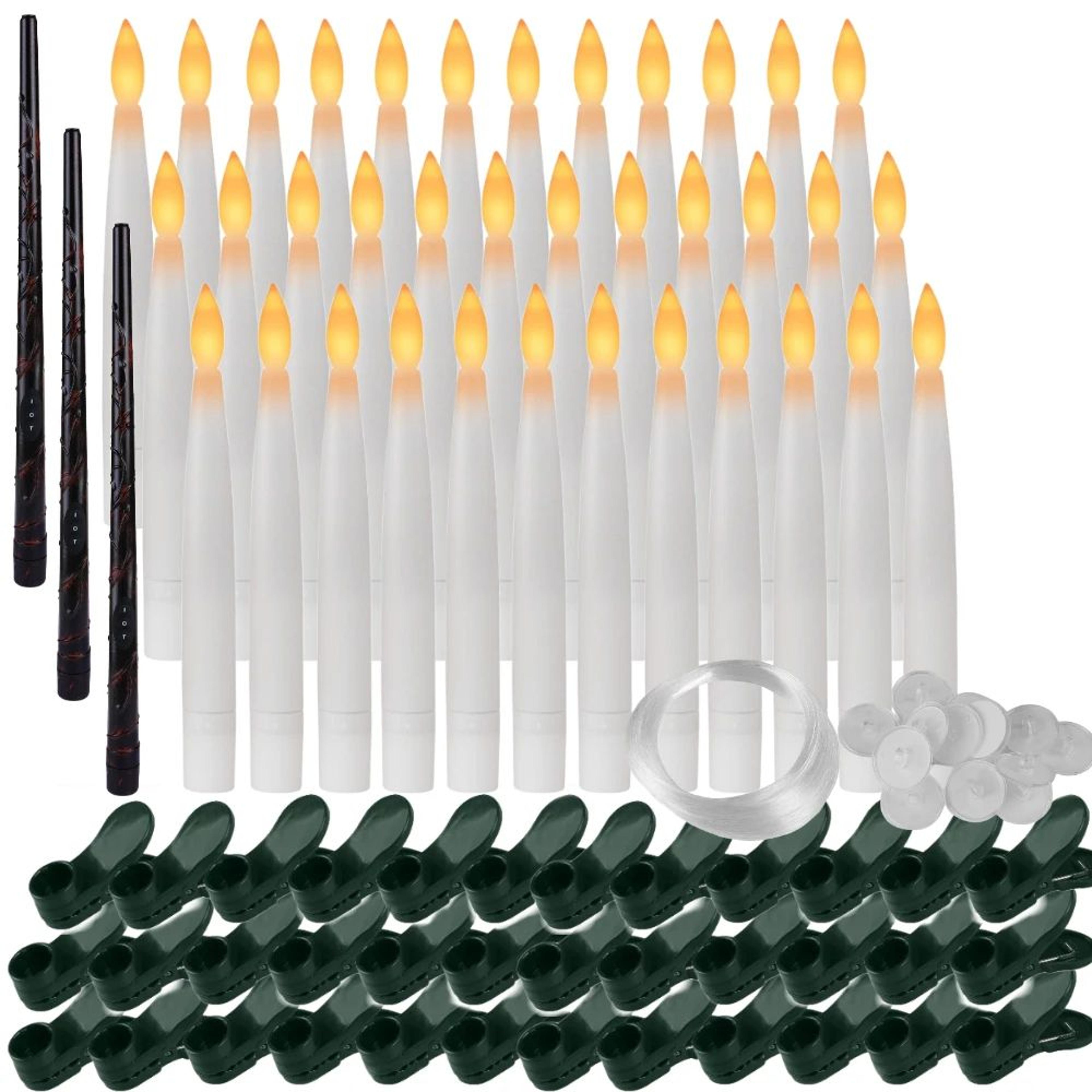 10 Piece LED Flameless Taper Candles With Remote And Timer 12