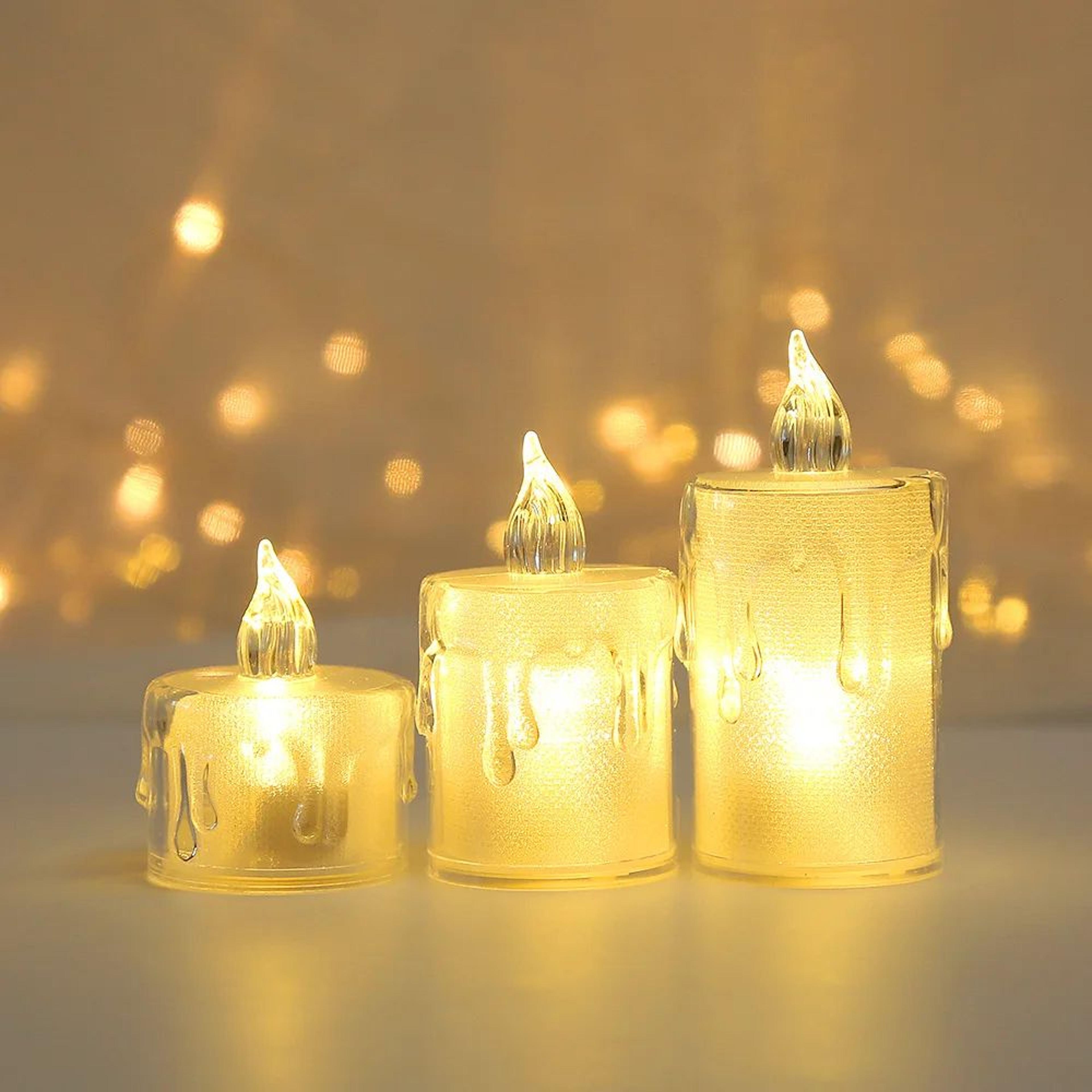 24 Piece Flameless LED Flickering Pillar Candles For Home And Party Decor 1