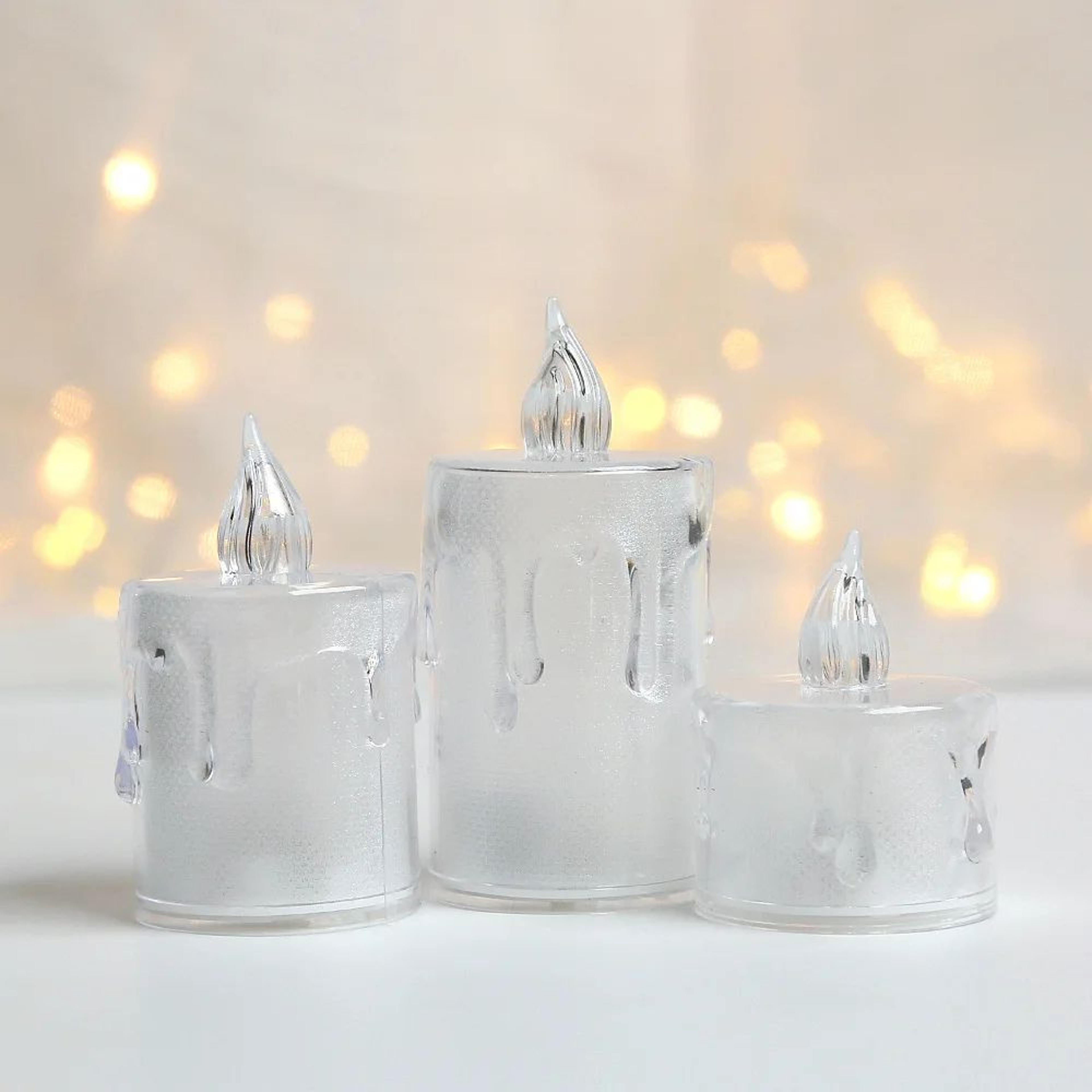 24 Piece Flameless LED Flickering Pillar Candles For Home And Party Decor 3