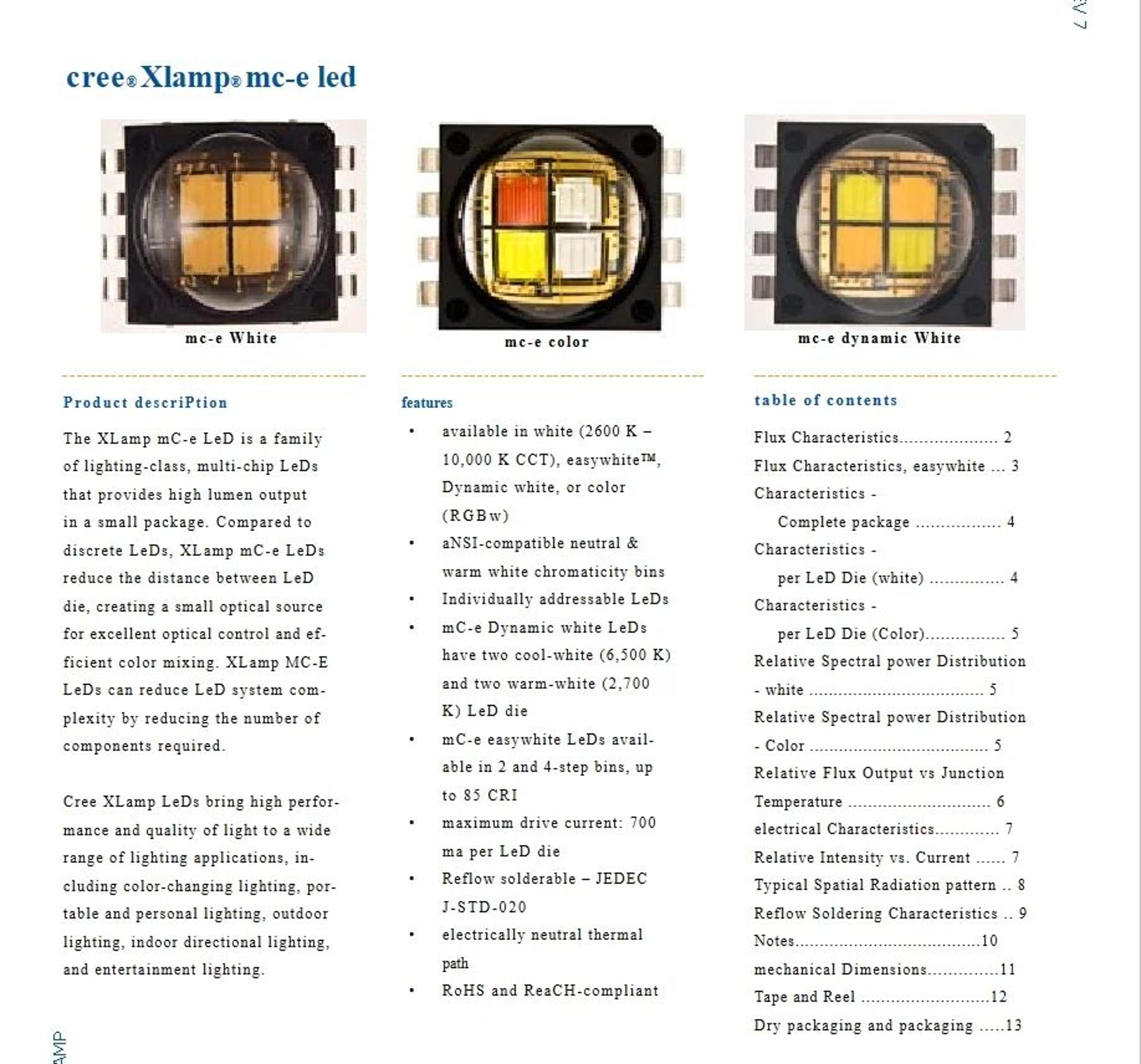 CREE XLamp MC E Series LED Warm And Neutral White Light Chips 4