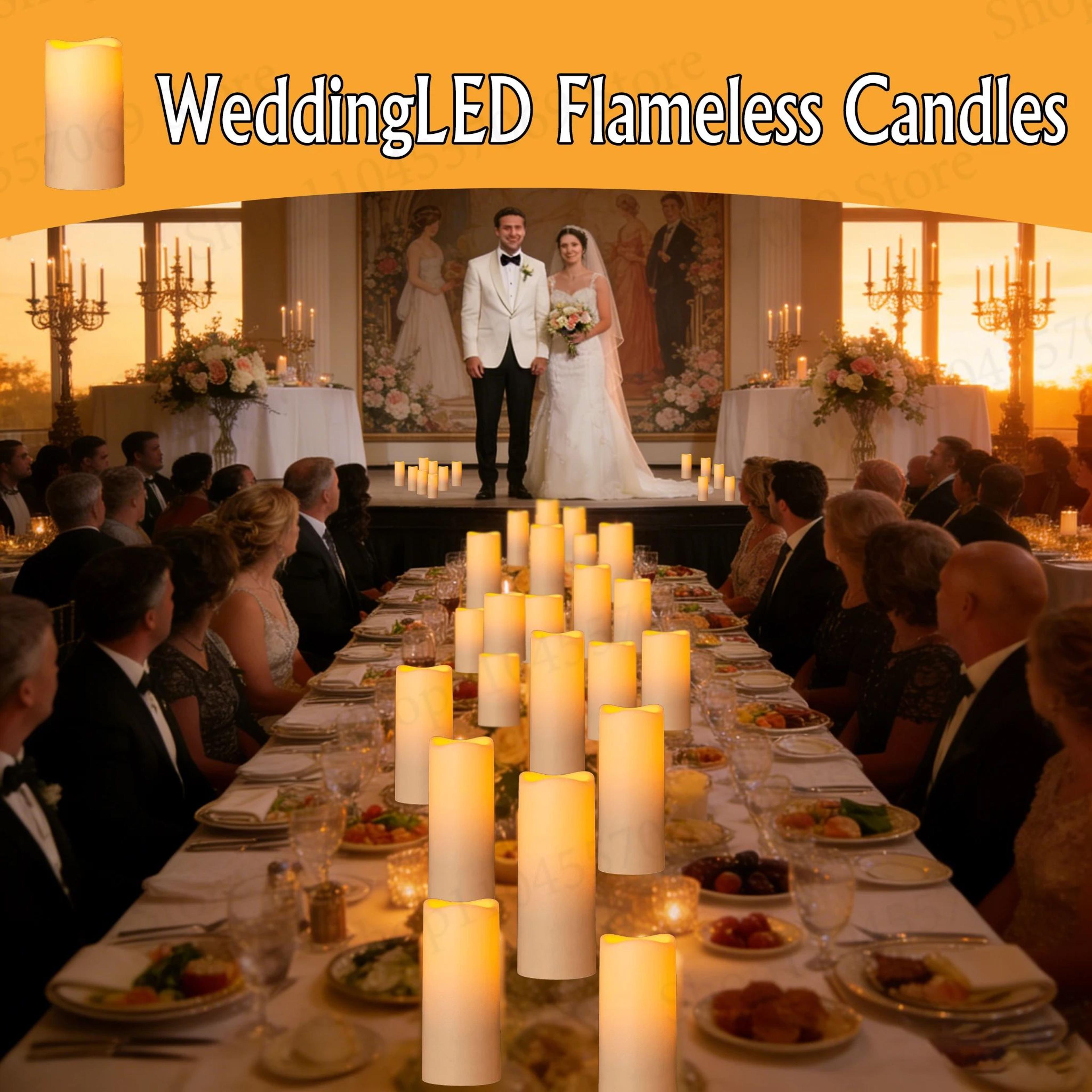 LED Flameless Flickering Pillar Candle Set For Home And Event Decor 2