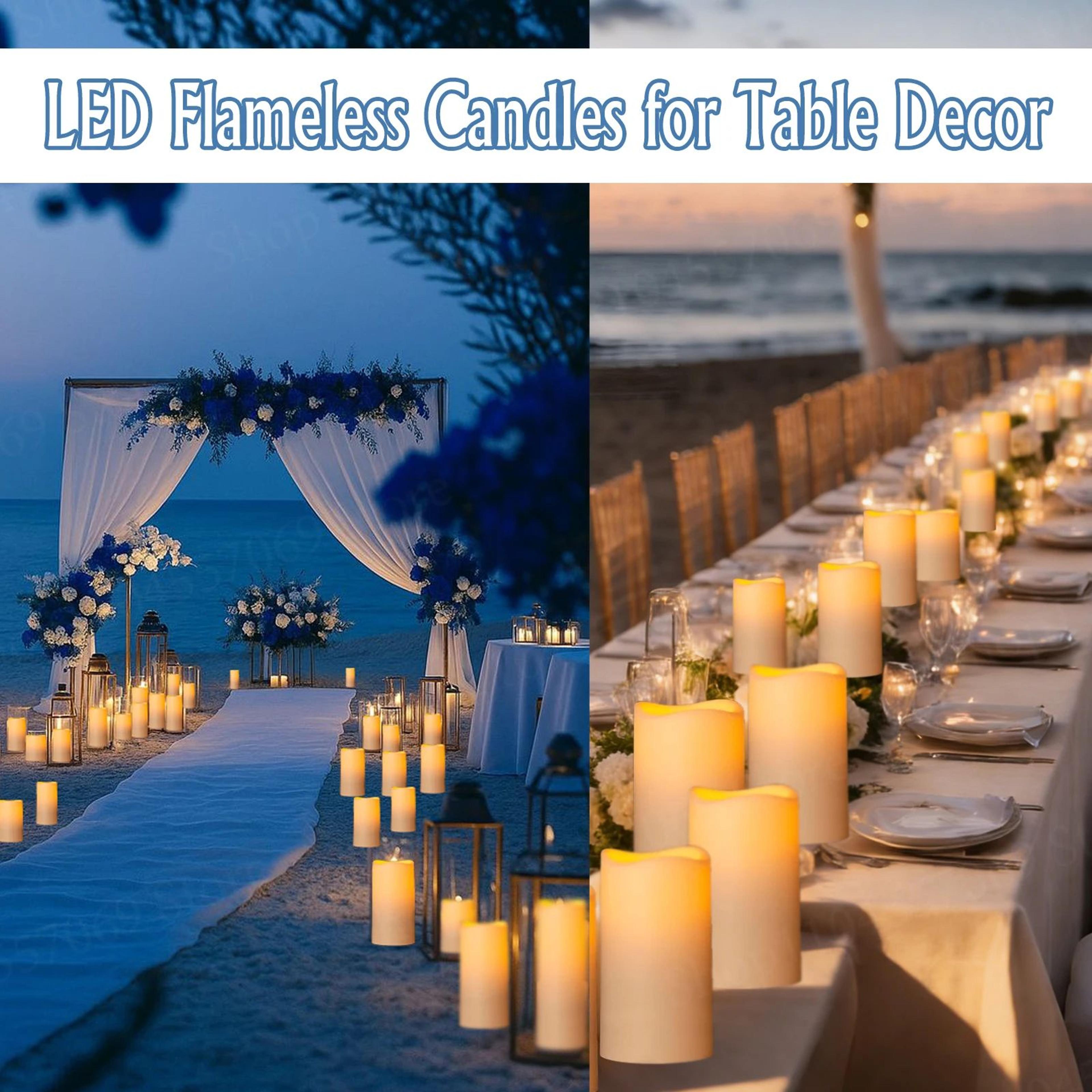 LED Flameless Flickering Pillar Candle Set For Home And Event Decor 3
