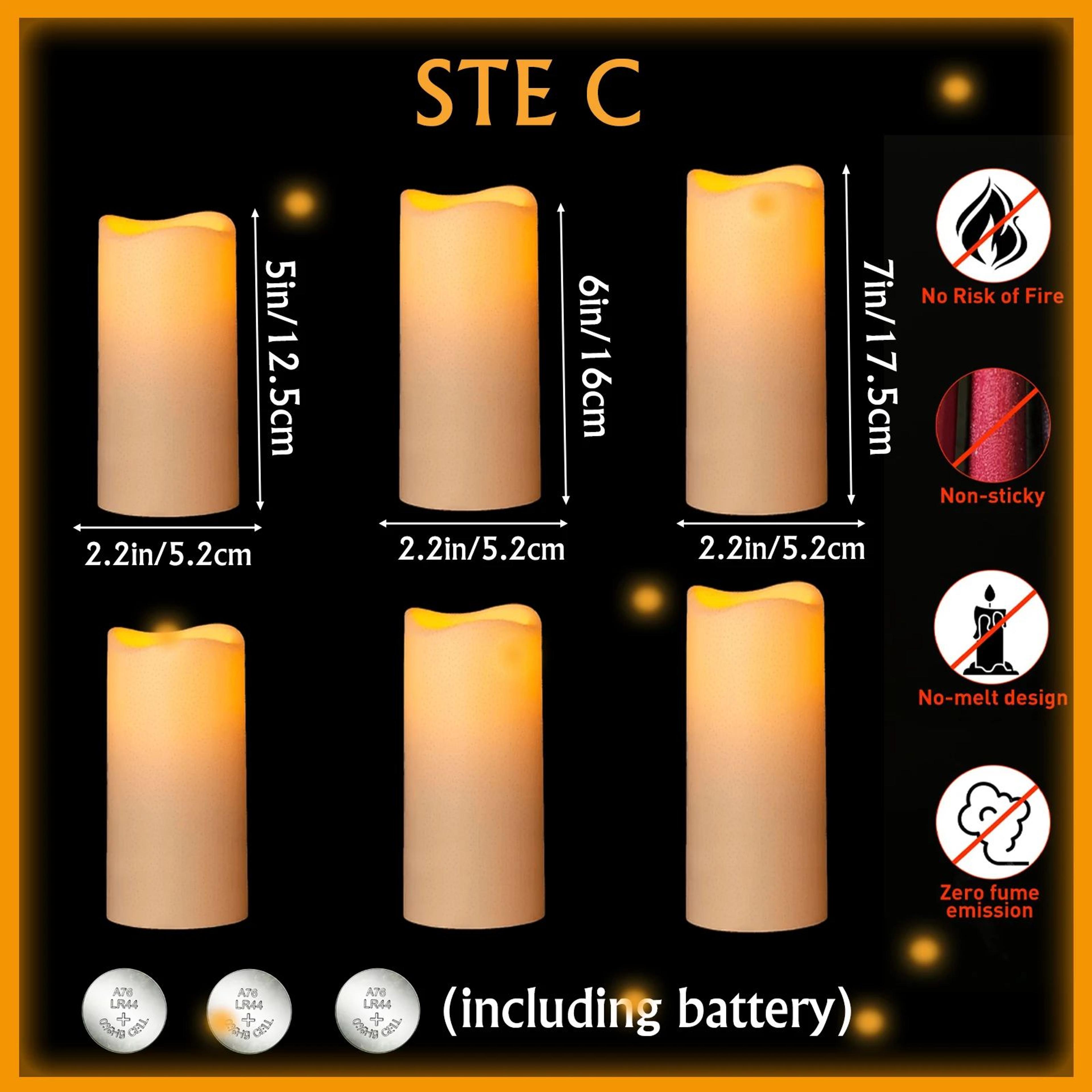 LED Flameless Flickering Pillar Candle Set For Home And Event Decor 12