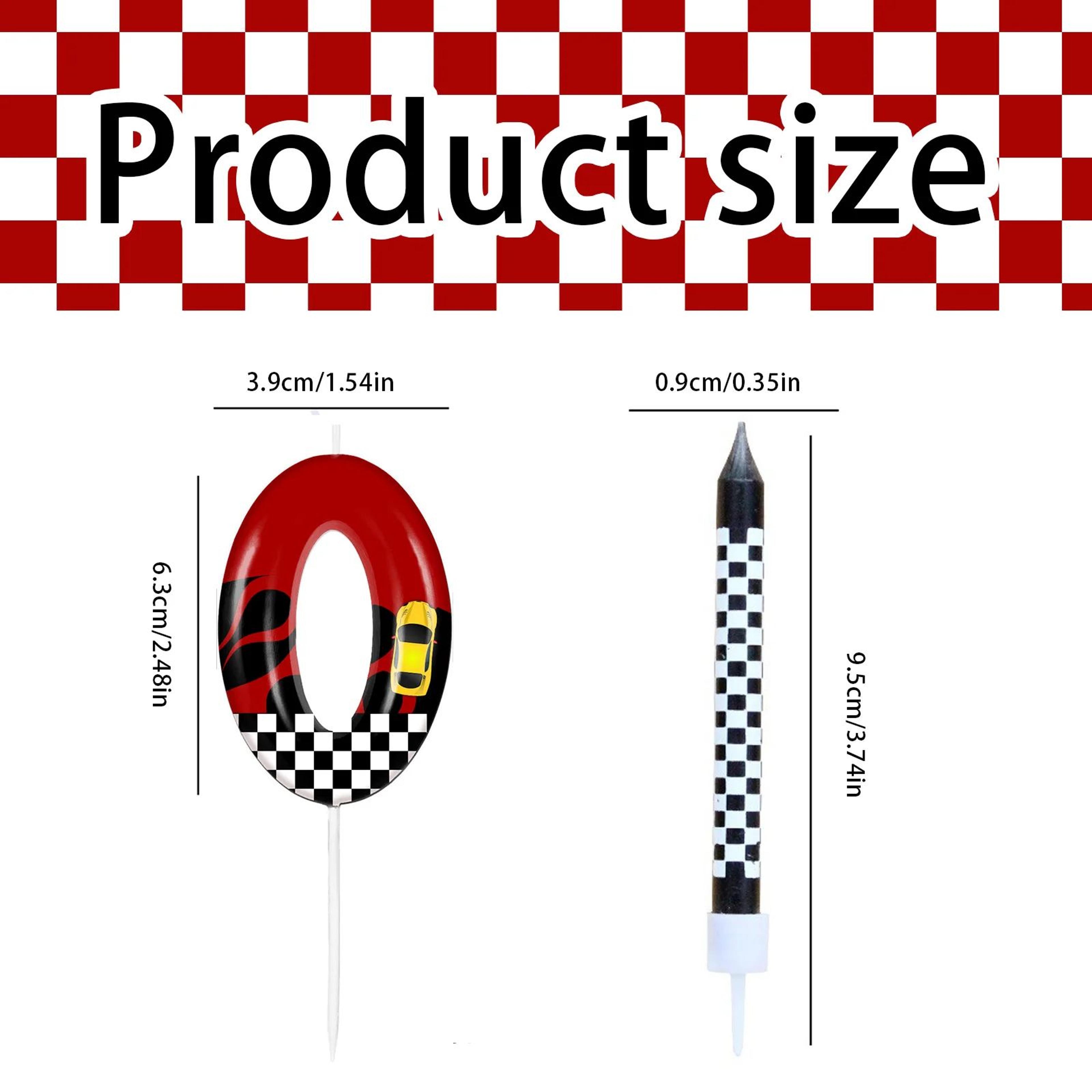 Racing Car Number Birthday Cake Candles And Cake Topper Set 5