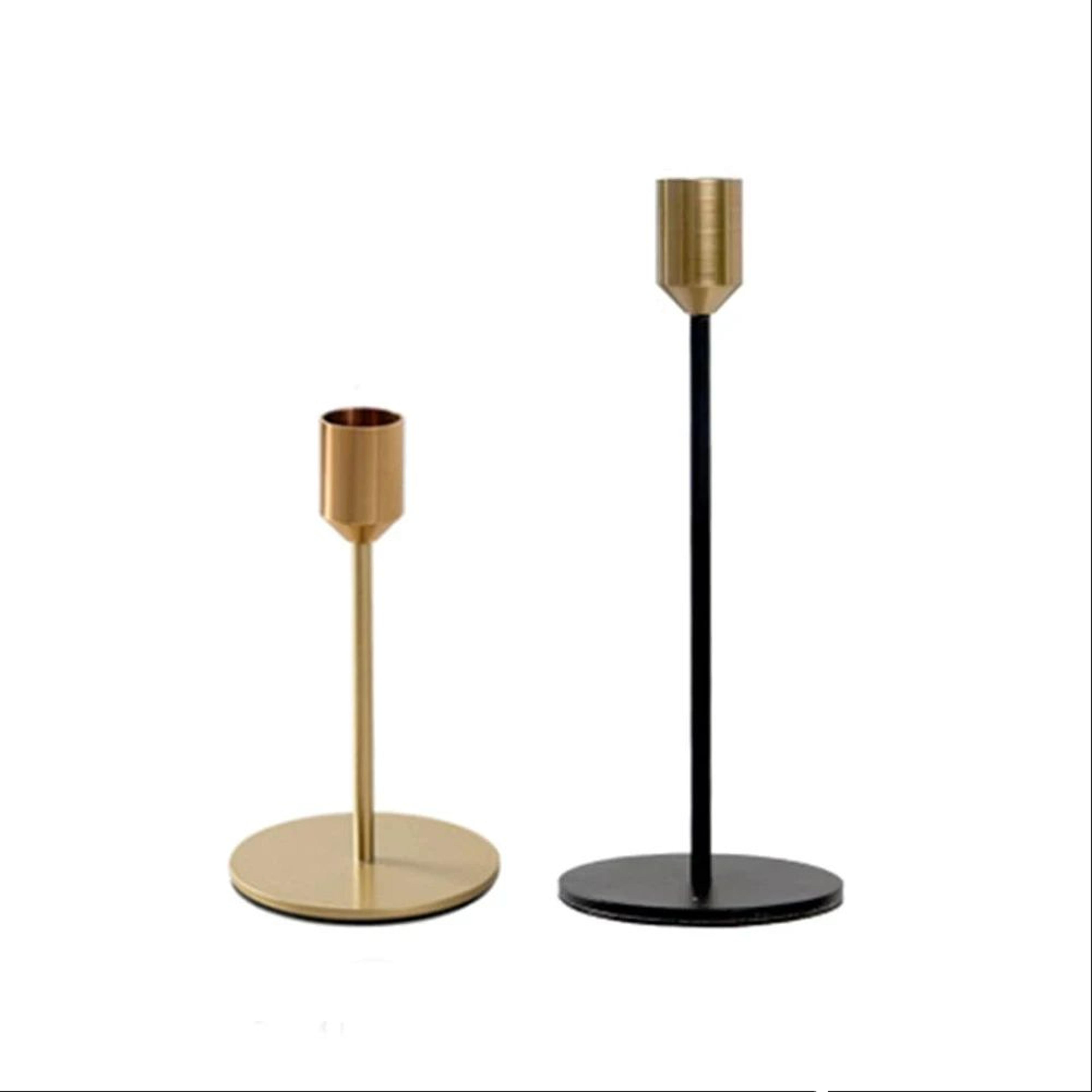2 Piece Gold Metal Candle Holder Set For Home Decor 5