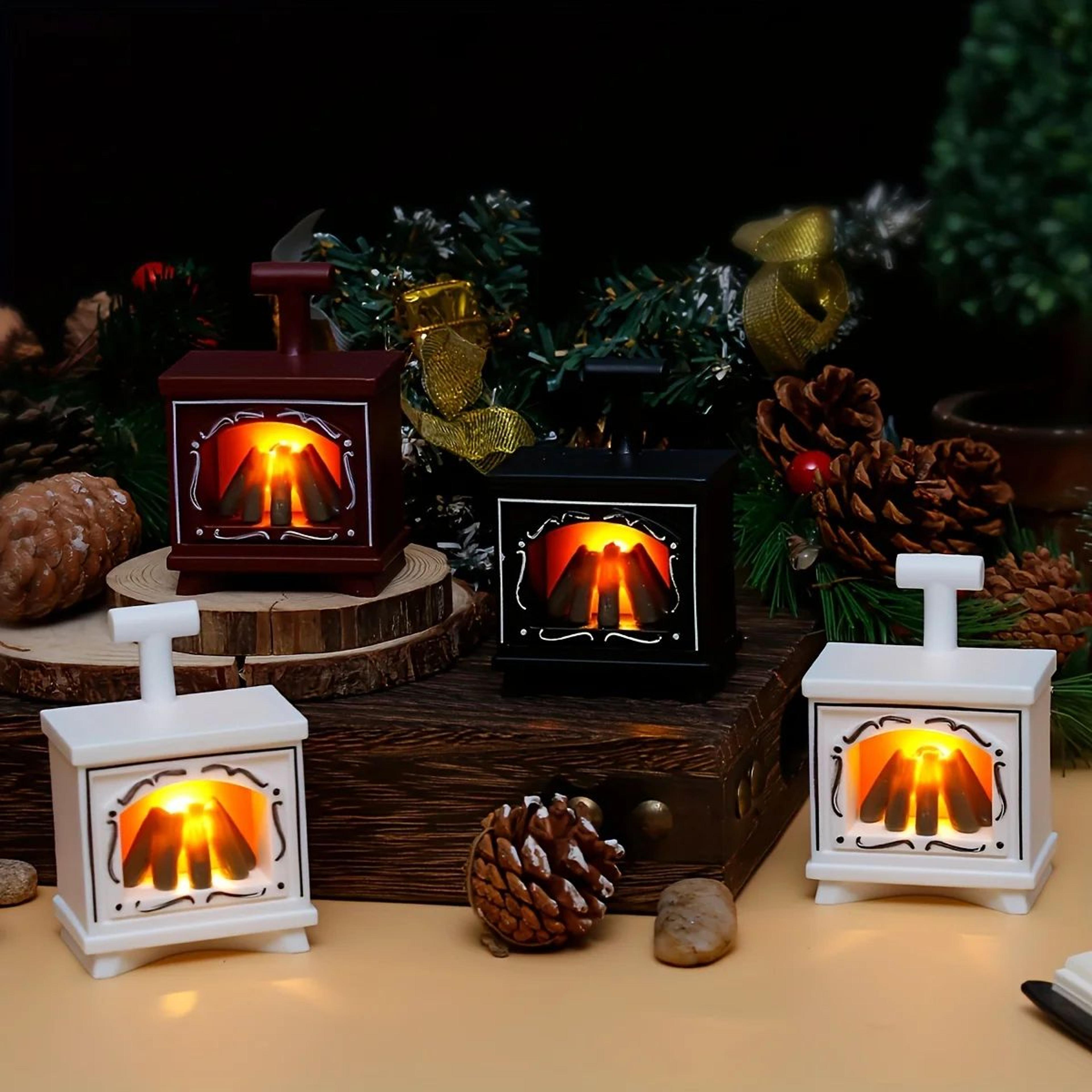 Retro LED Fireplace Flame Lantern Night Light 2
