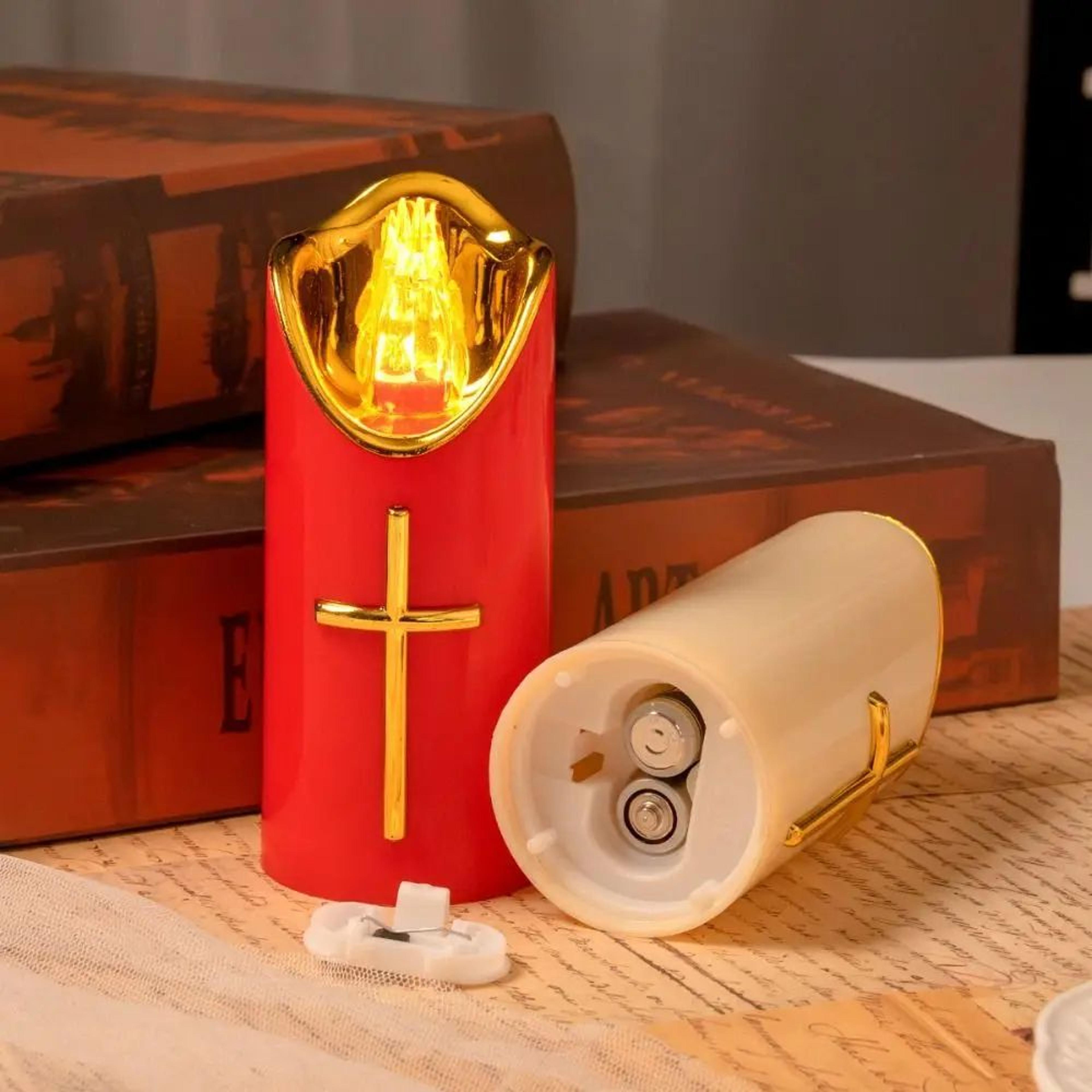 Reusable Christian Cross LED Flameless Candle 2