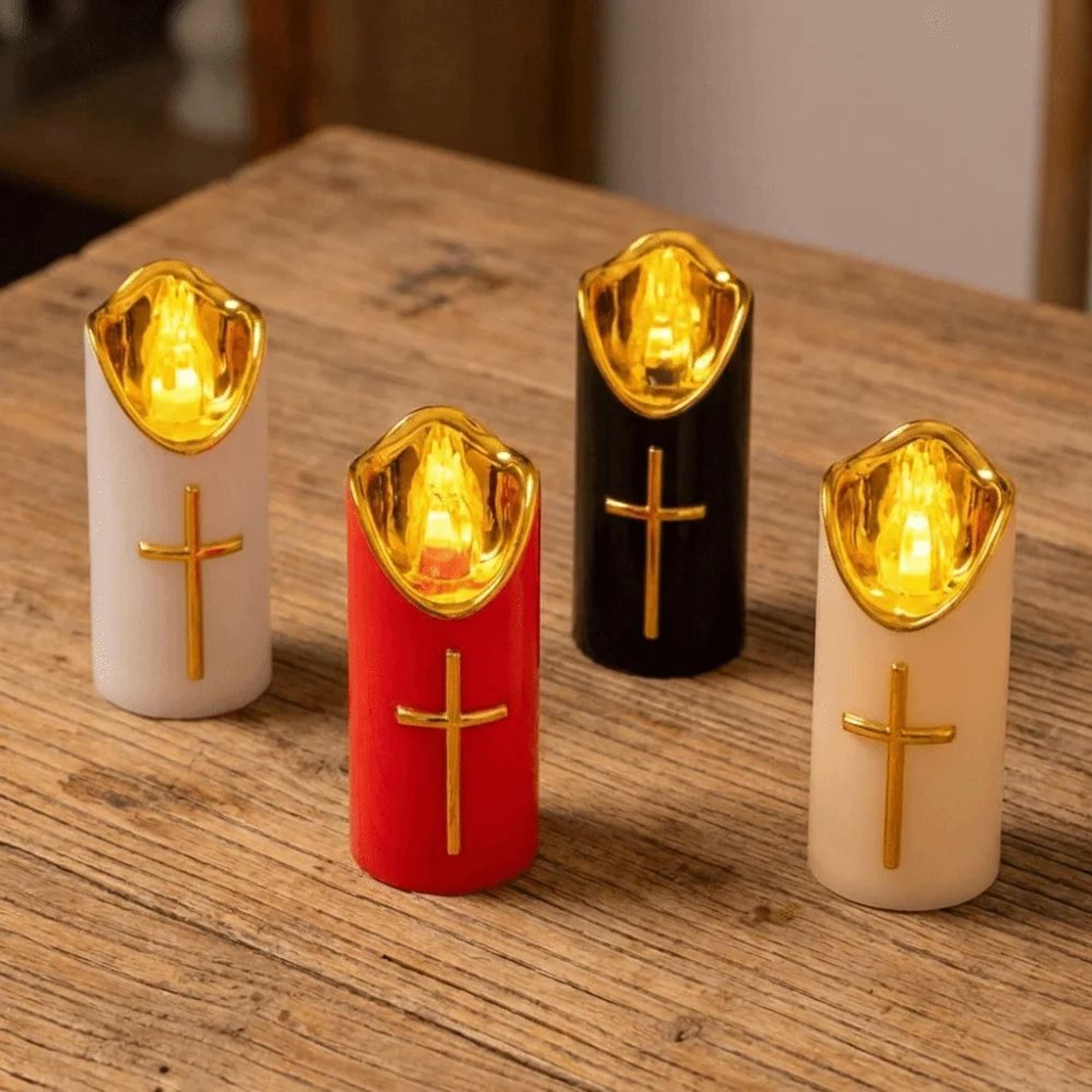 Reusable Christian Cross LED Flameless Candle 3