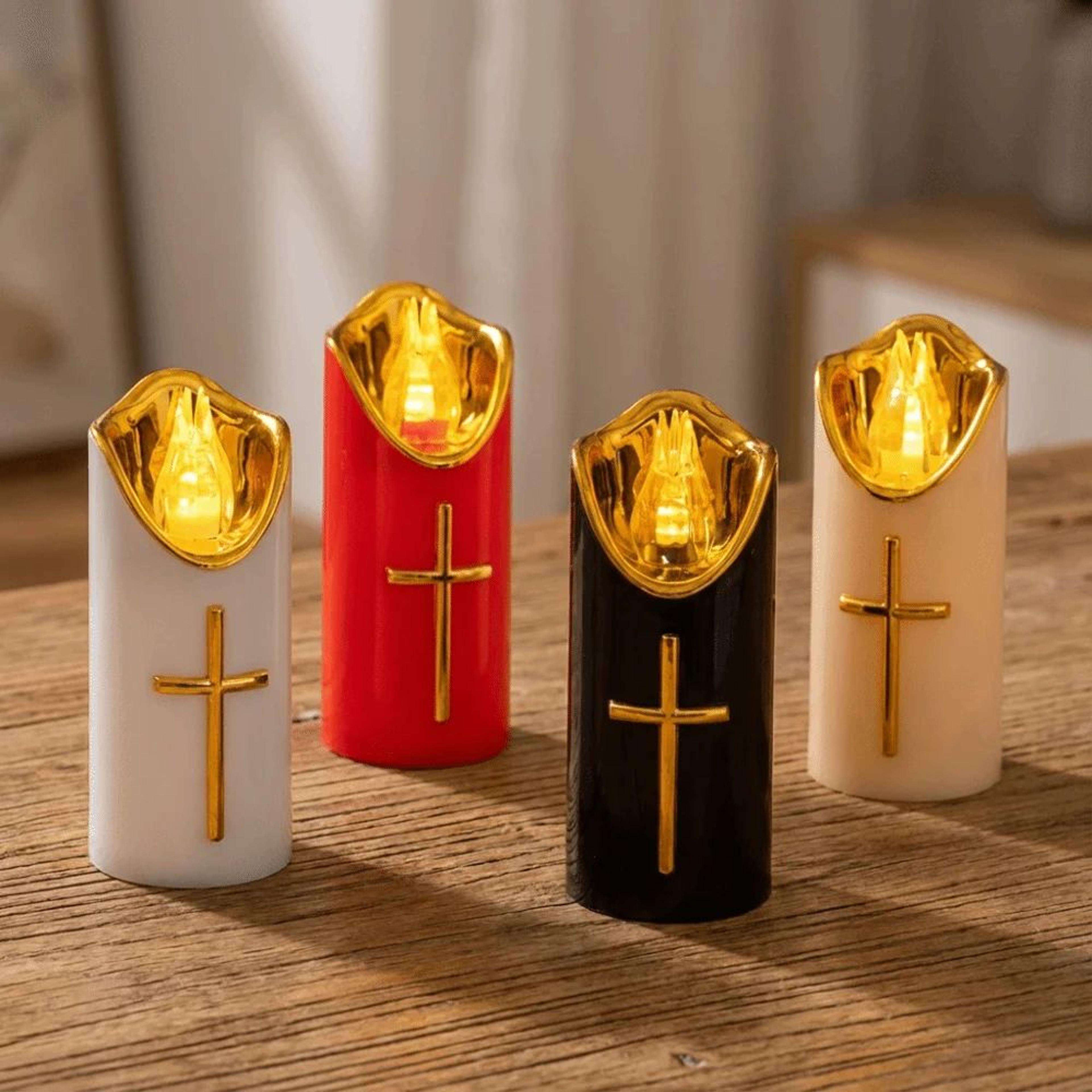 Reusable Christian Cross LED Flameless Candle 4
