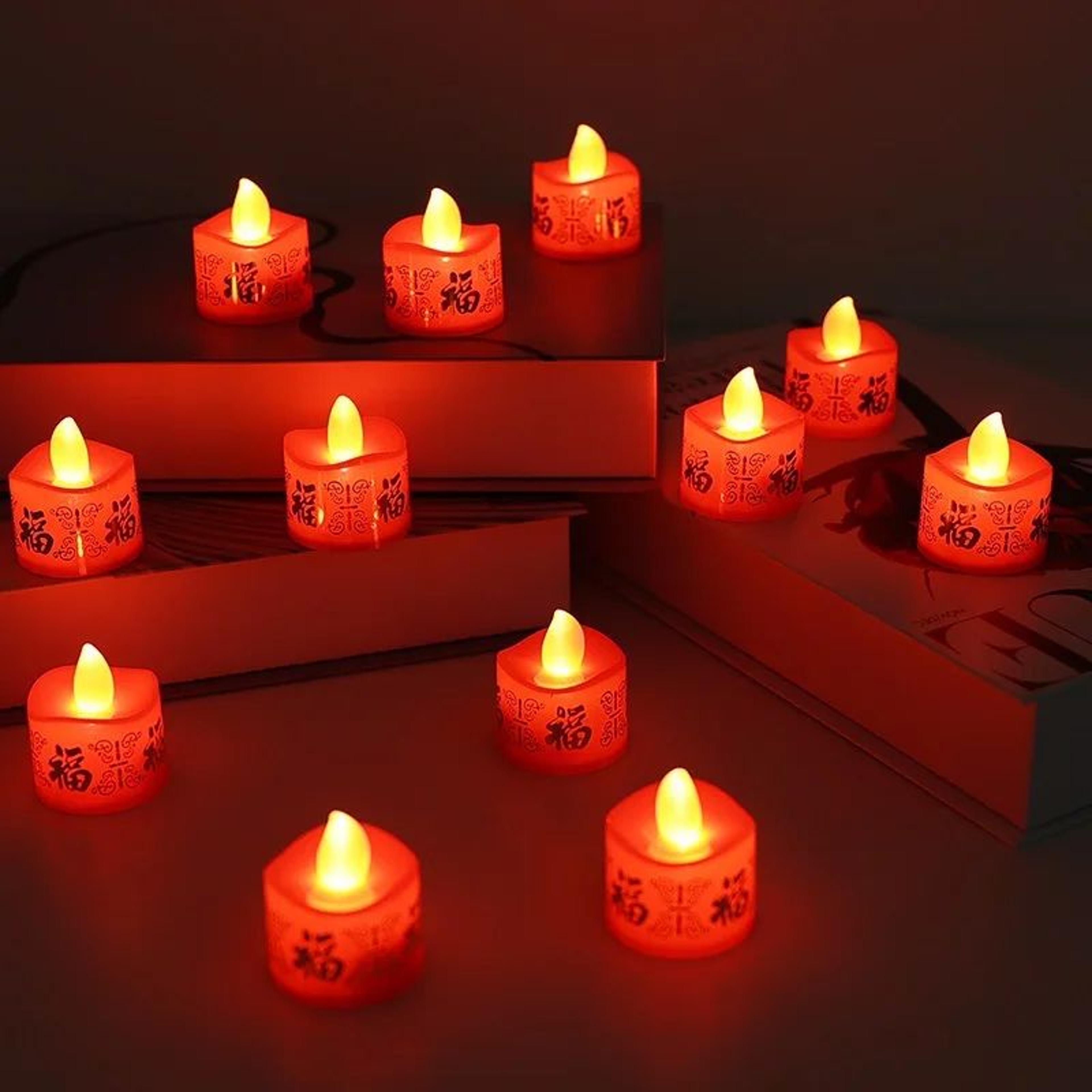 Flameless LED Tea Light Candles Realistic Flickering Wax Effect 1