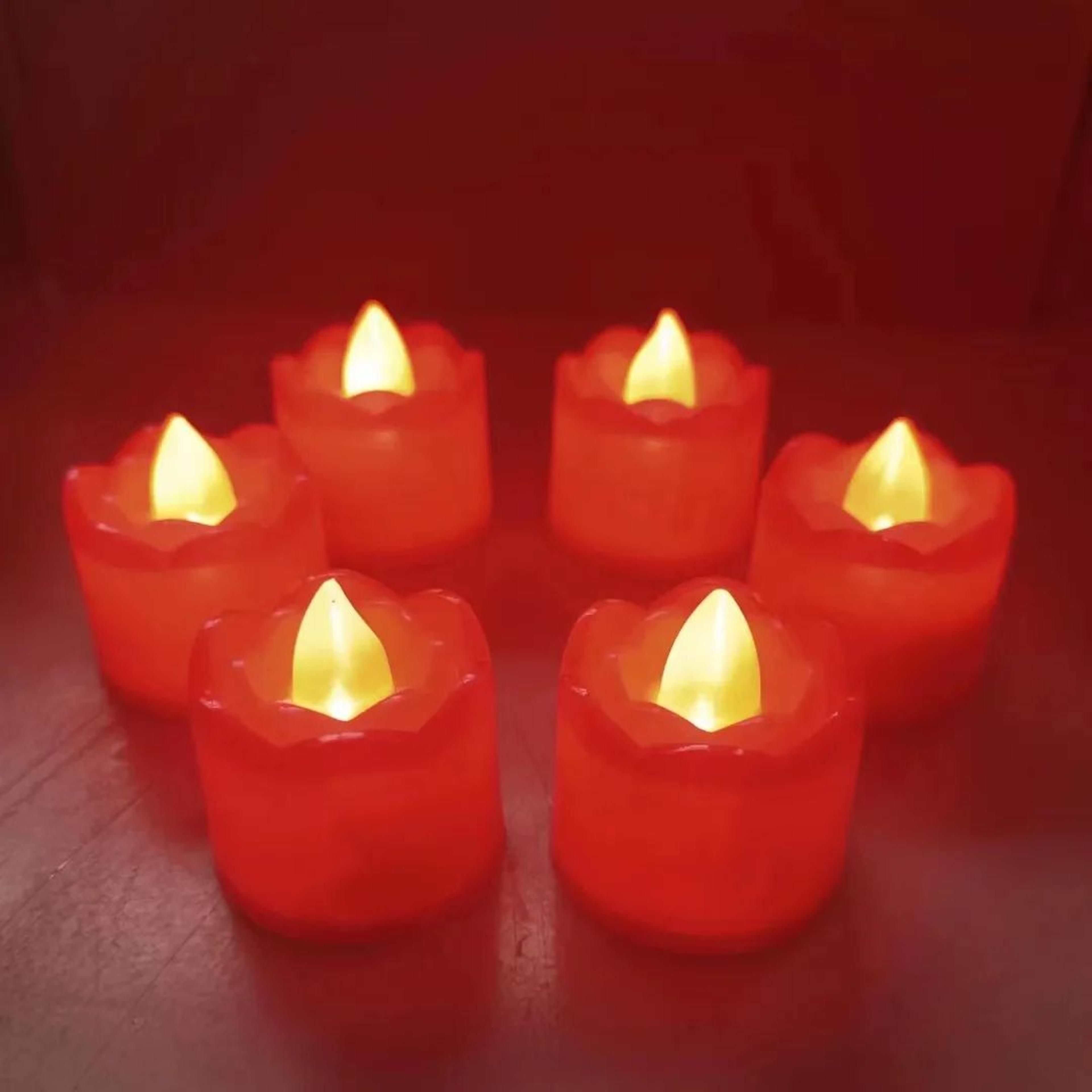 Flameless LED Tea Light Candles Realistic Flickering Wax Effect 3