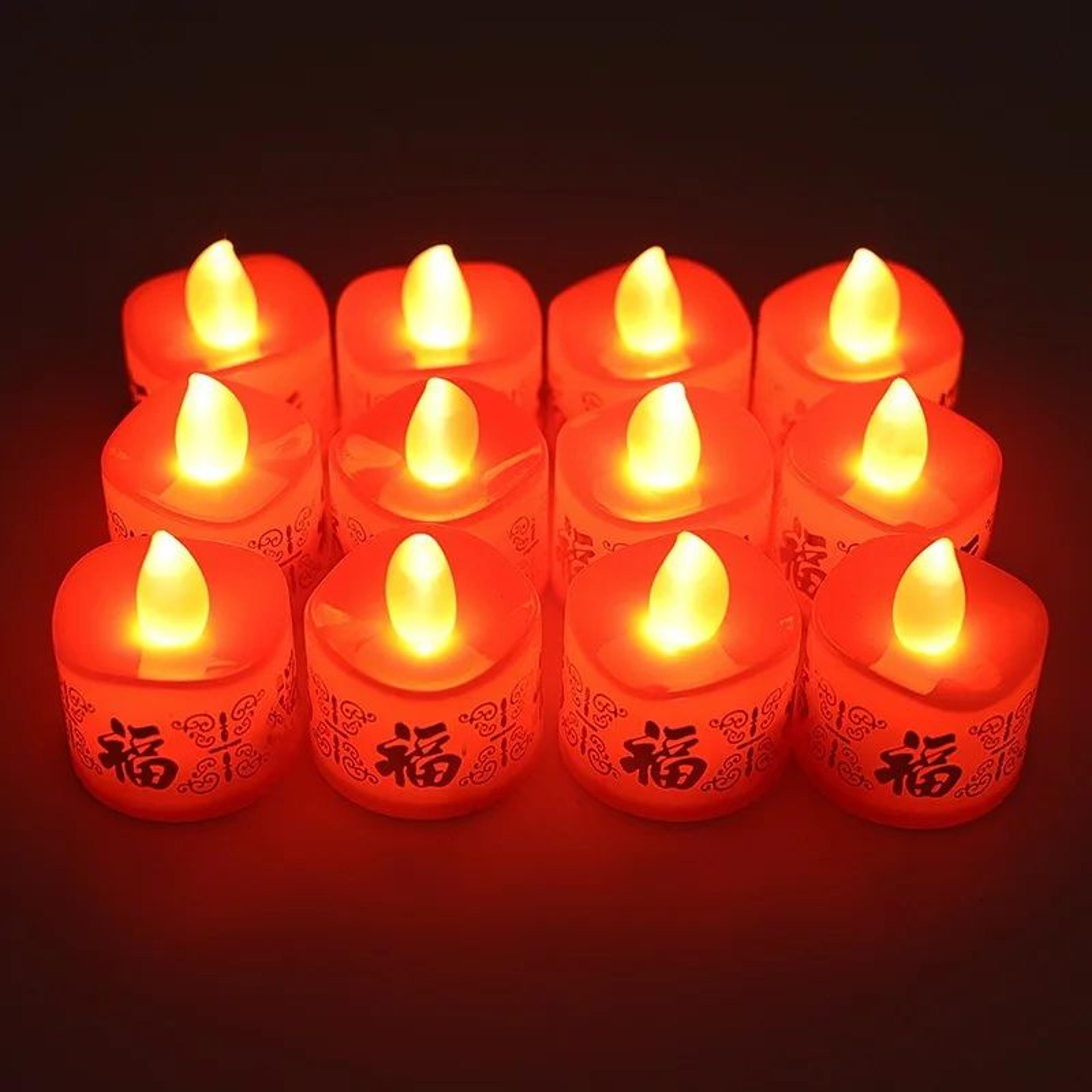 Flameless LED Tea Light Candles Realistic Flickering Wax Effect 5