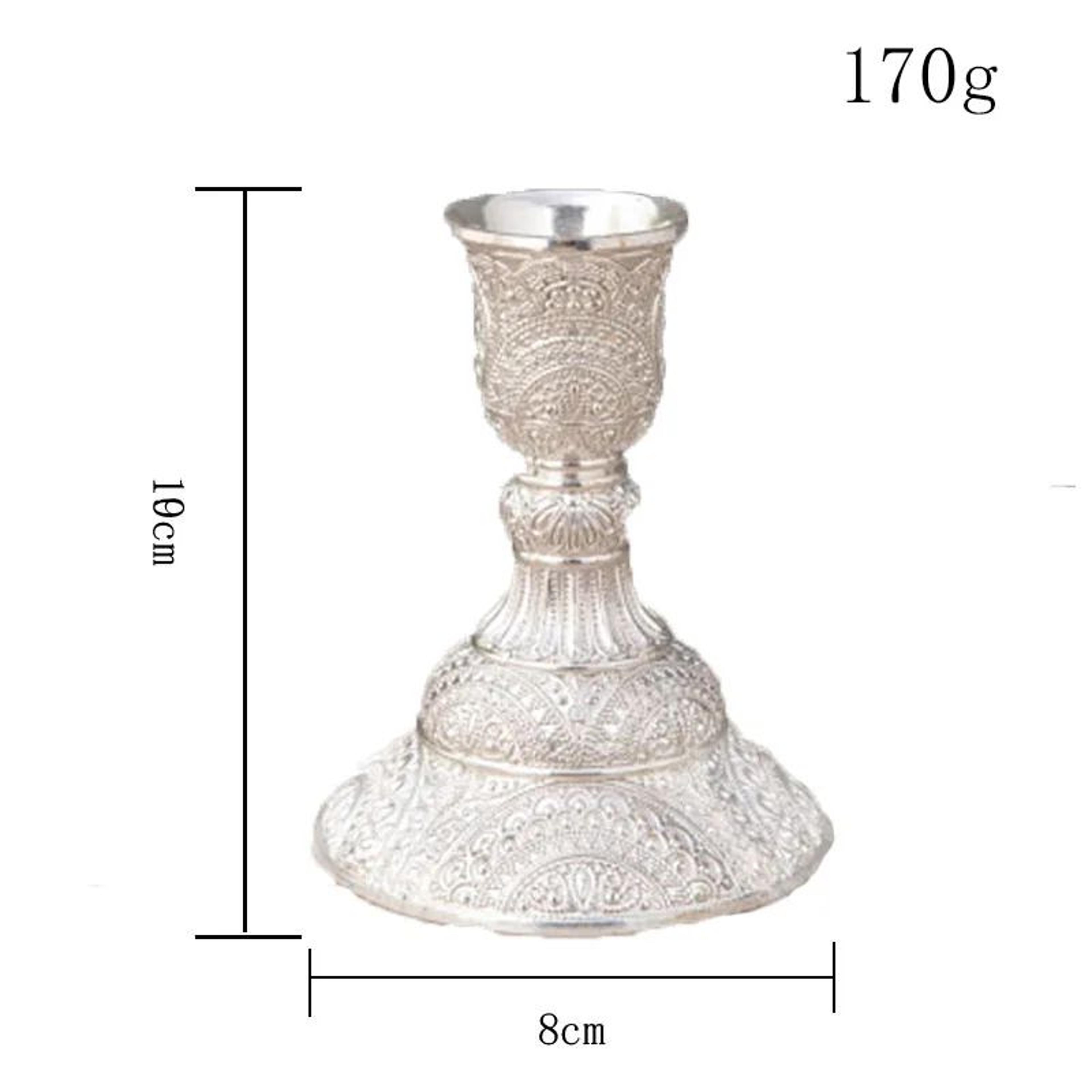 European Metal Candlestick Holders Set Of 2 Gold And Silver 7
