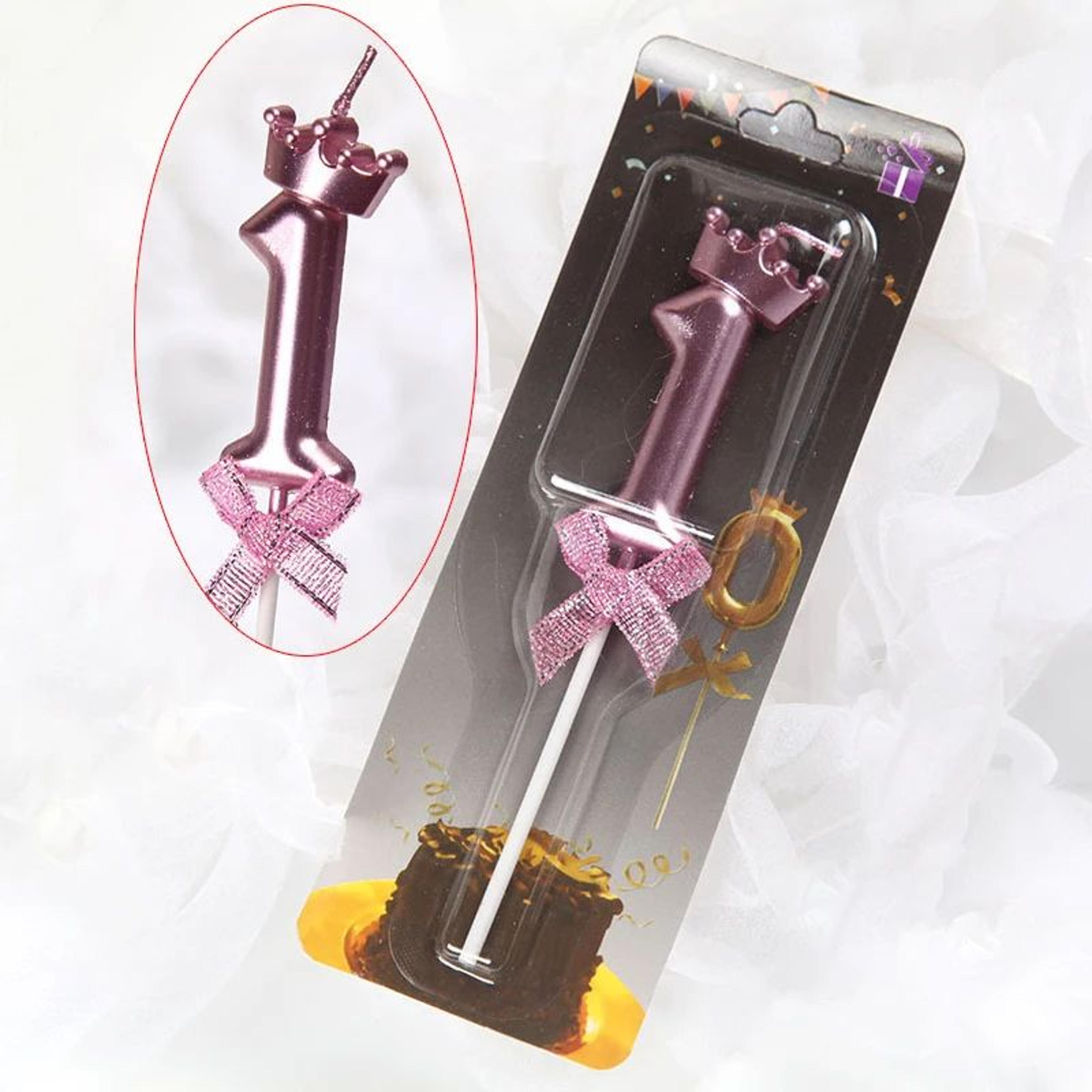 Rose Gold Crown Bow Number Birthday Candle 0 To 9 3