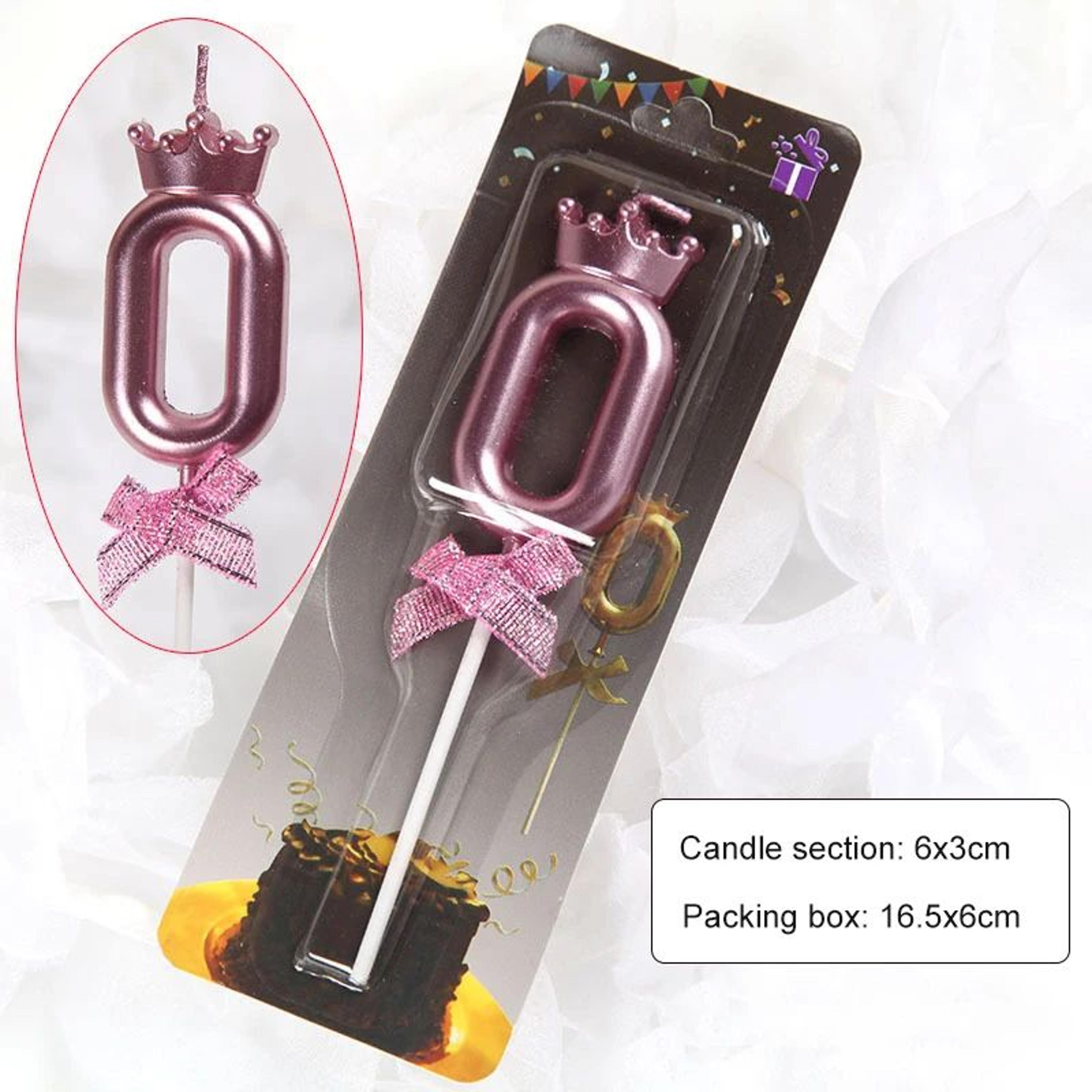 Rose Gold Crown Bow Number Birthday Candle 0 To 9 6