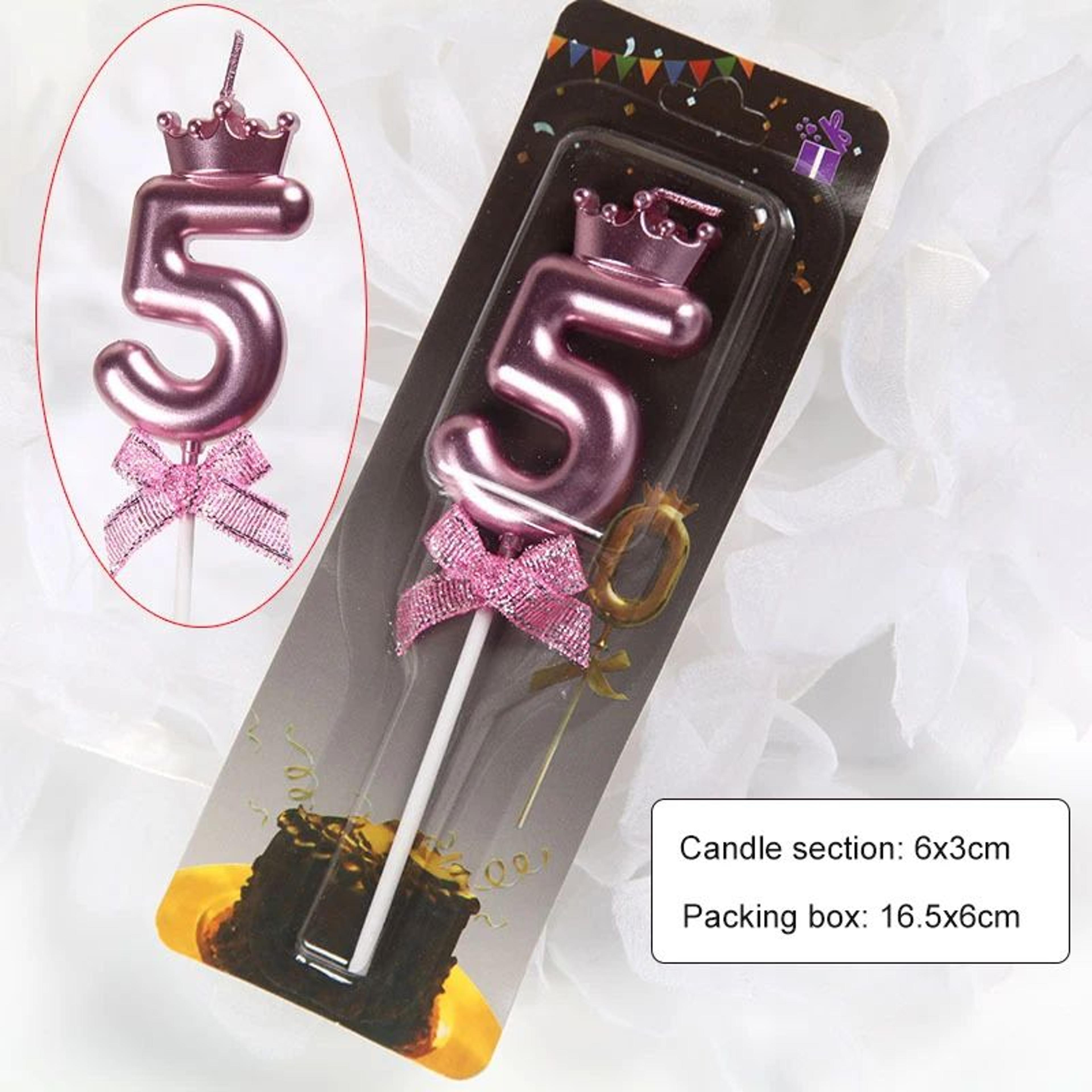 Rose Gold Crown Bow Number Birthday Candle 0 To 9 11