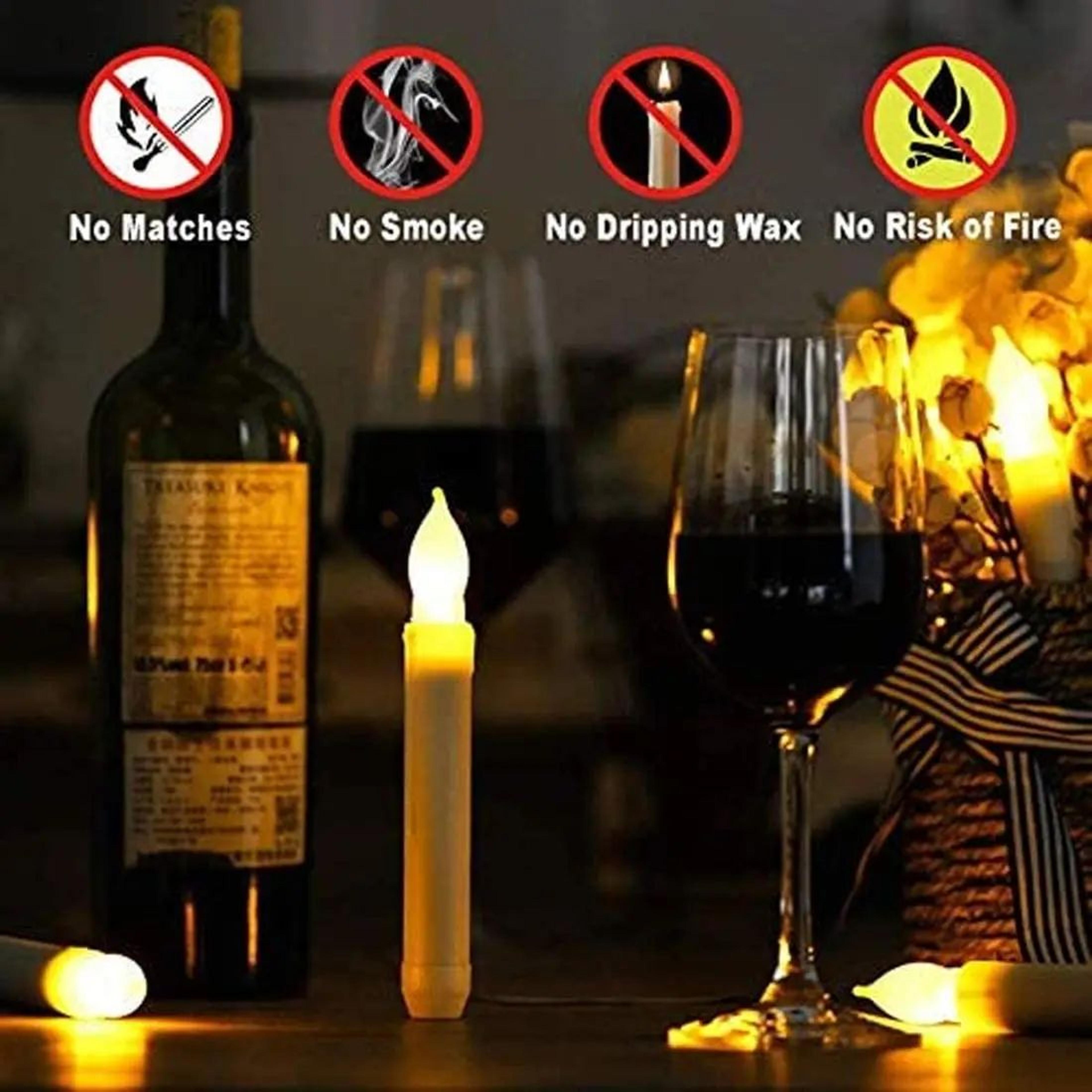 12 Piece Flameless LED Taper Candles Battery Operated For Home And Event Decor 1