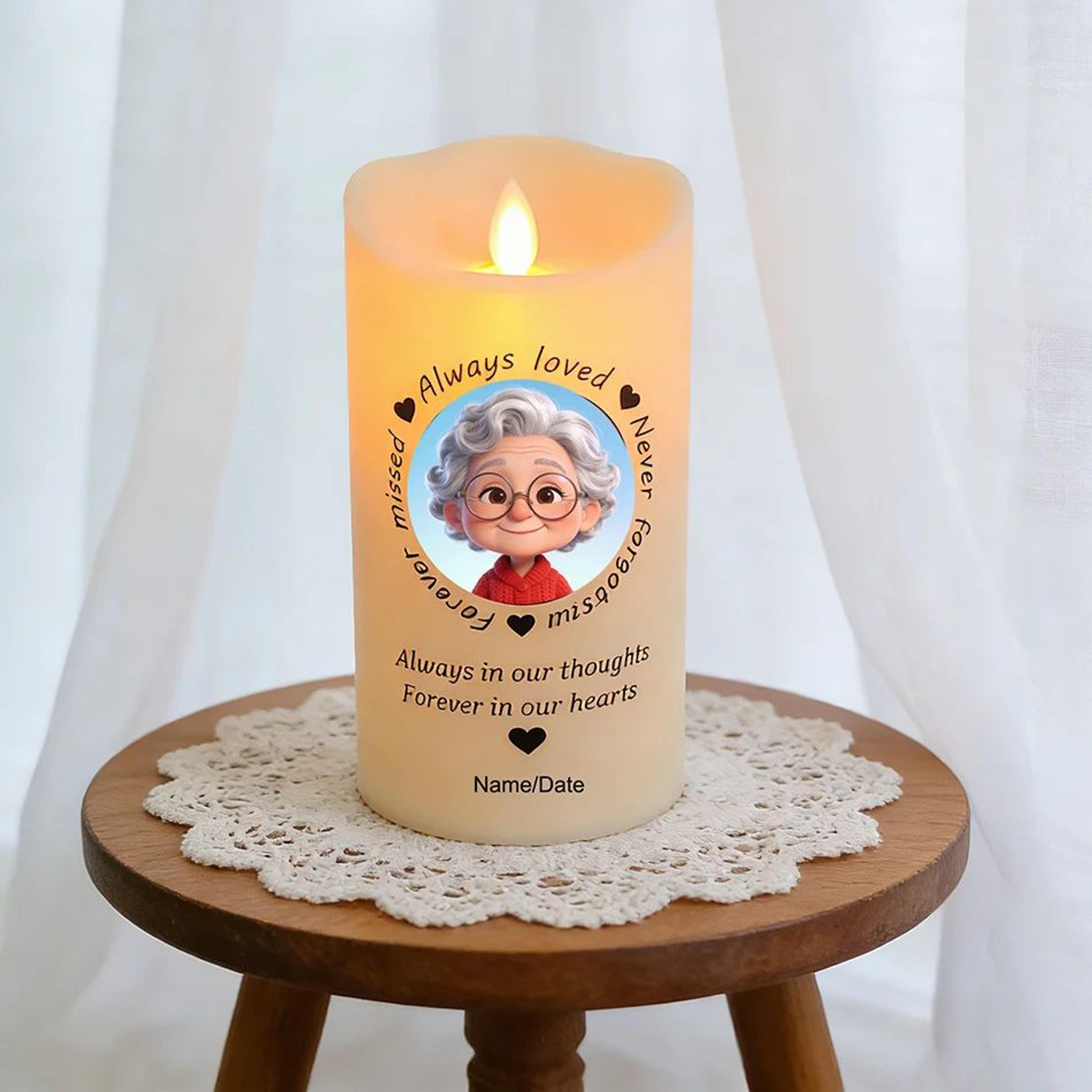 Personalized Memorial Flameless LED Candle With Photo 1