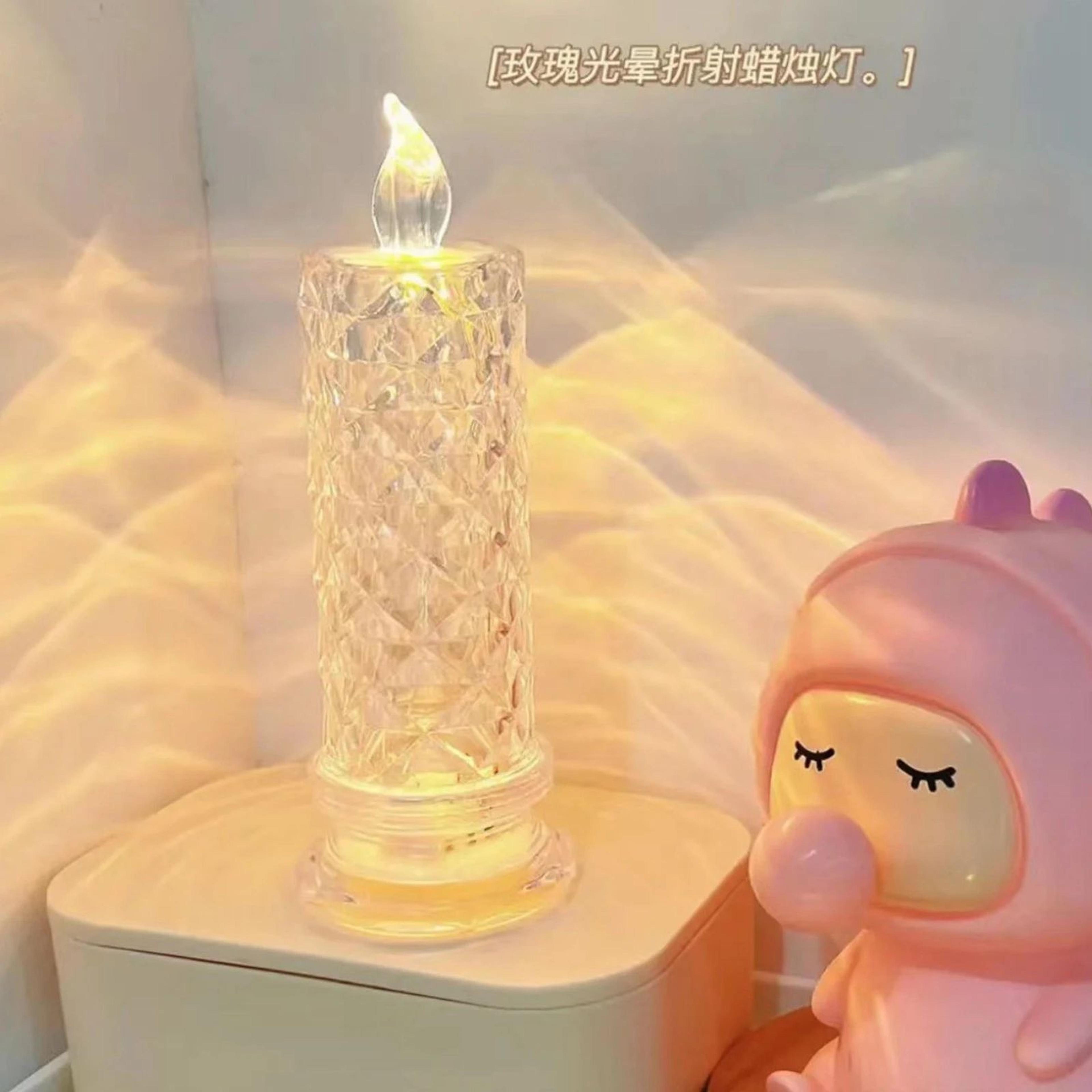 Rose Crystal Flameless LED Candle Decorative Light 3