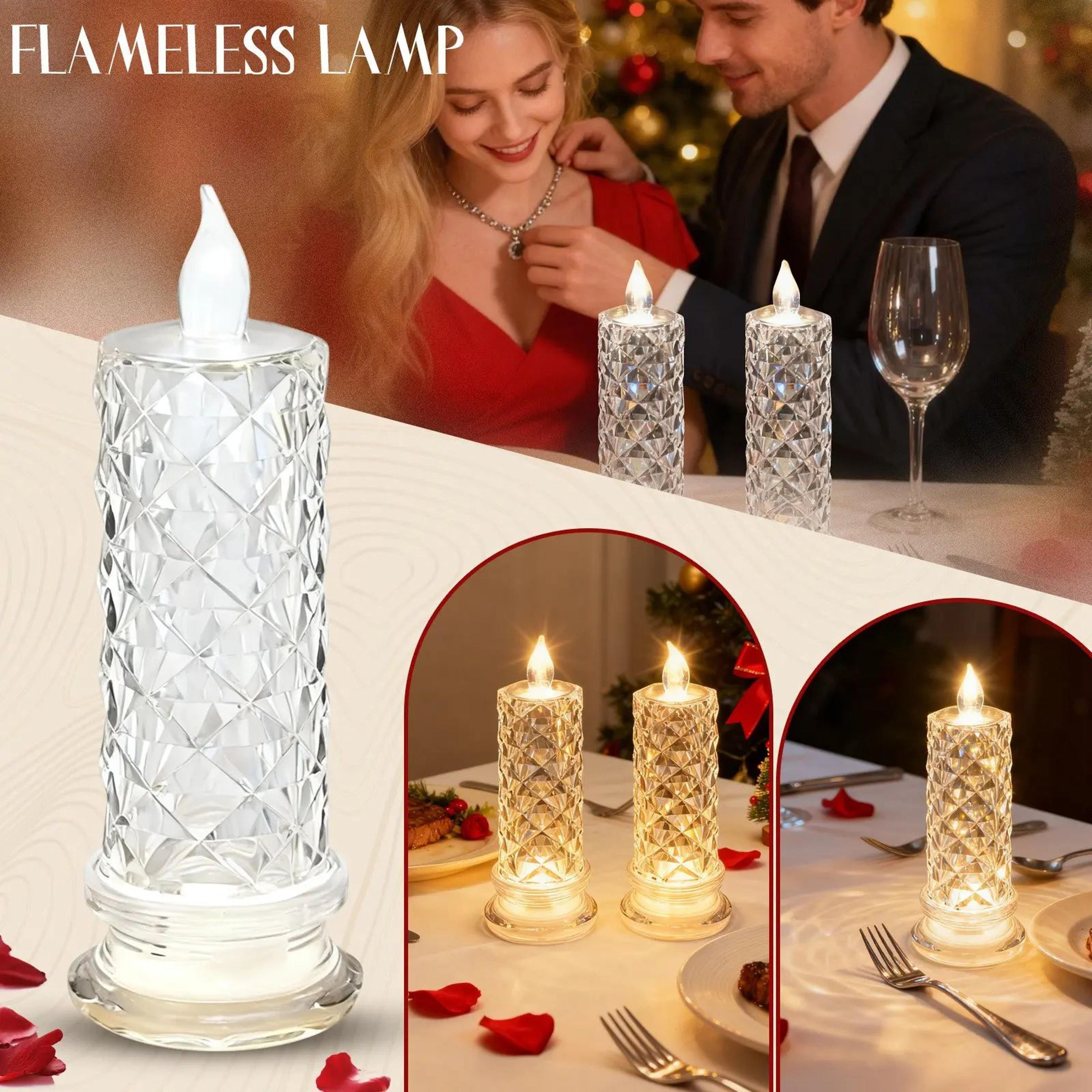 Rose Crystal Flameless LED Candle Decorative Light 4