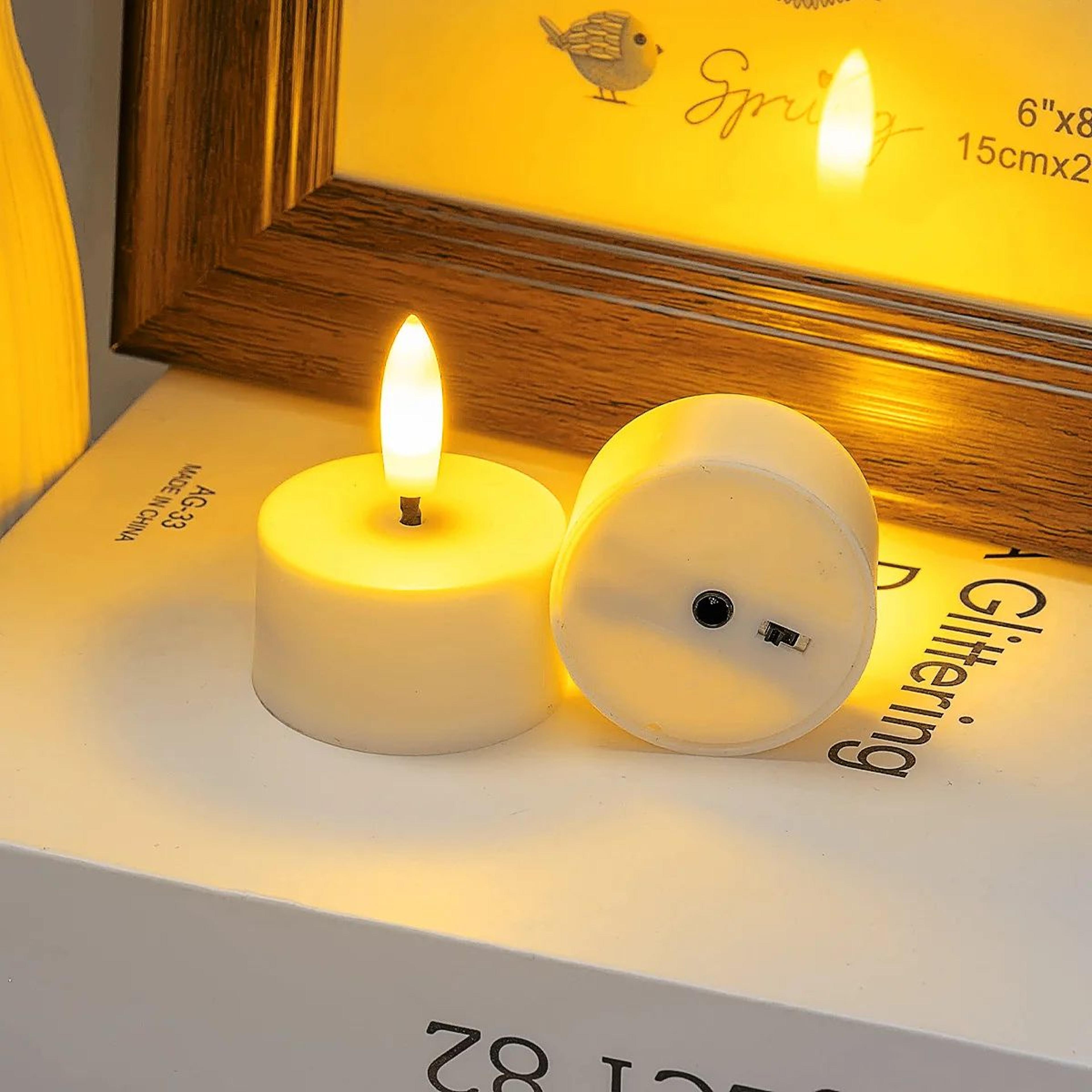 Rechargeable LED Flameless Tea Light Candles Set 4