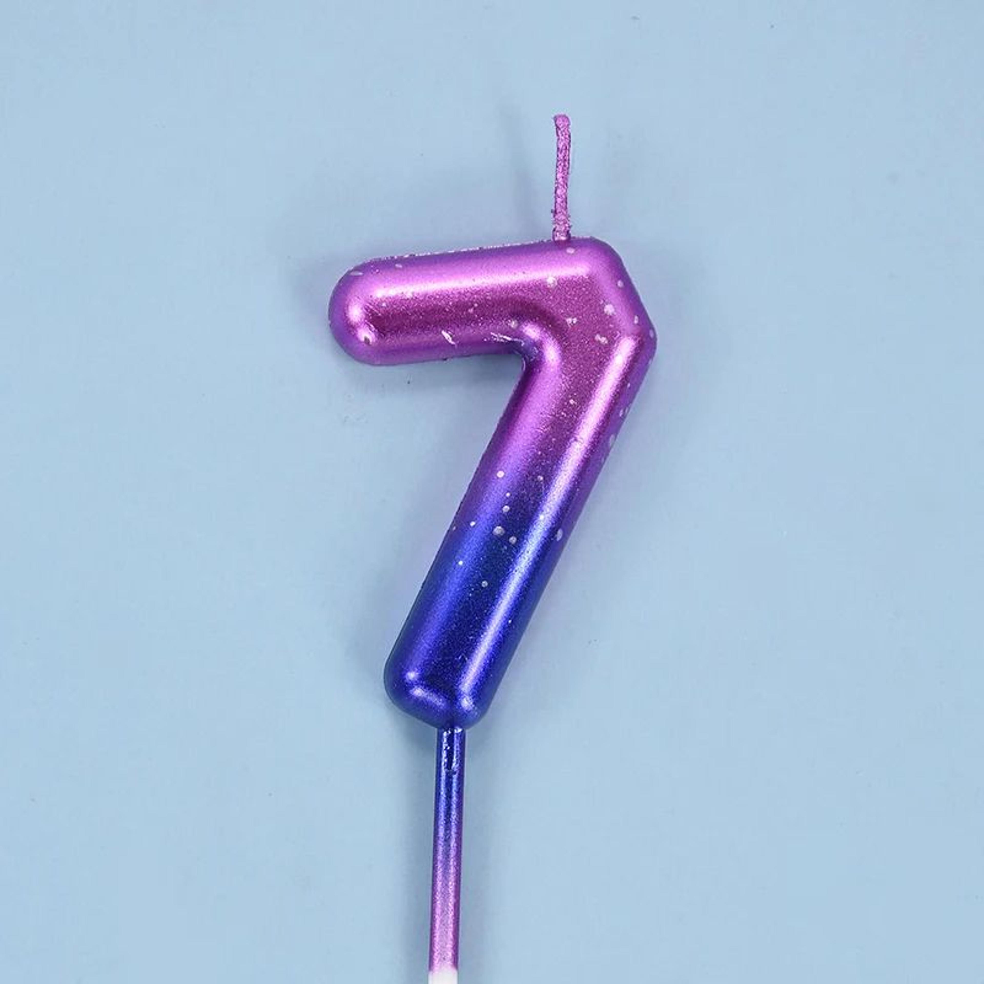 Gradient Glitter Number Birthday Candle Cake Topper 13
