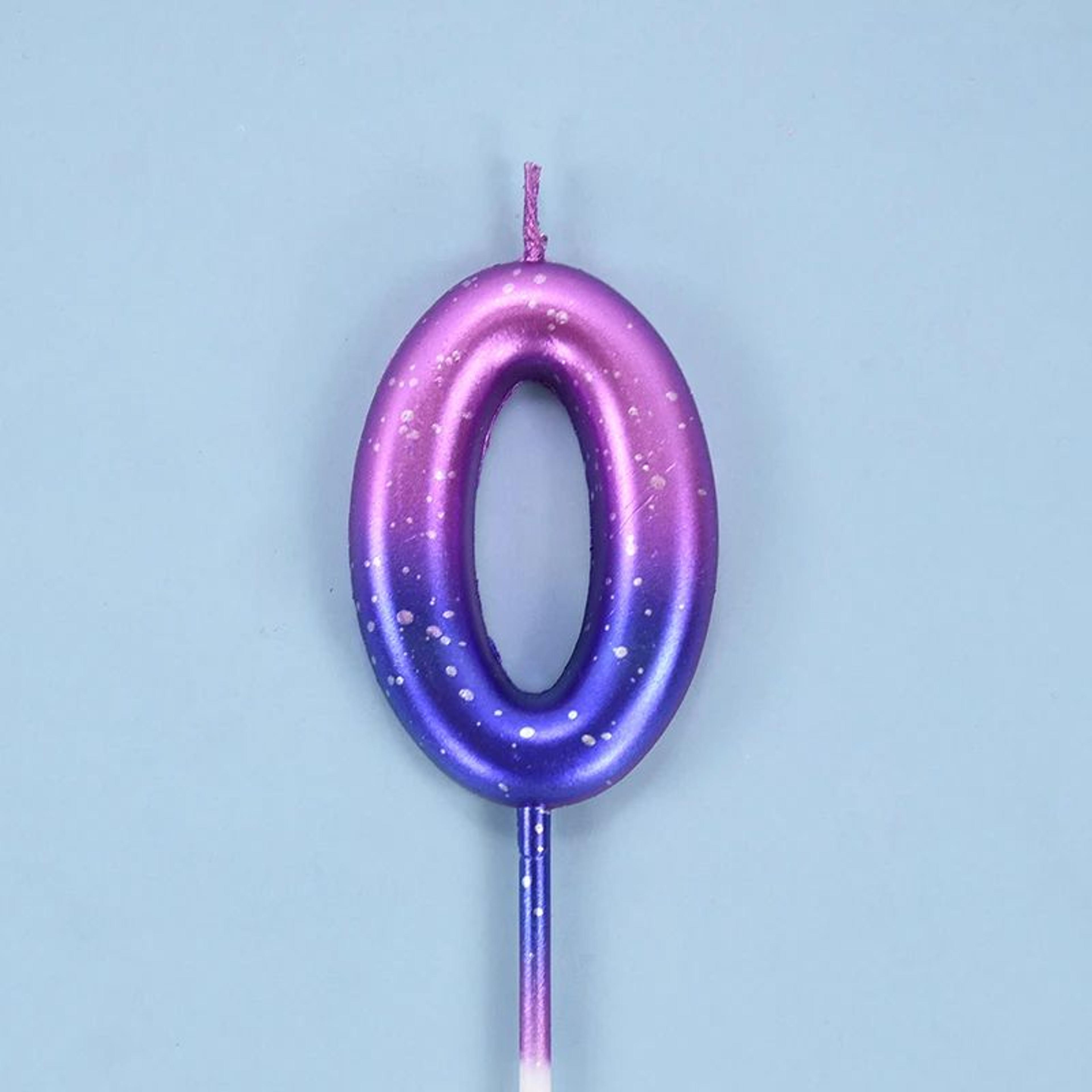 Gradient Glitter Number Birthday Candle Cake Topper 6