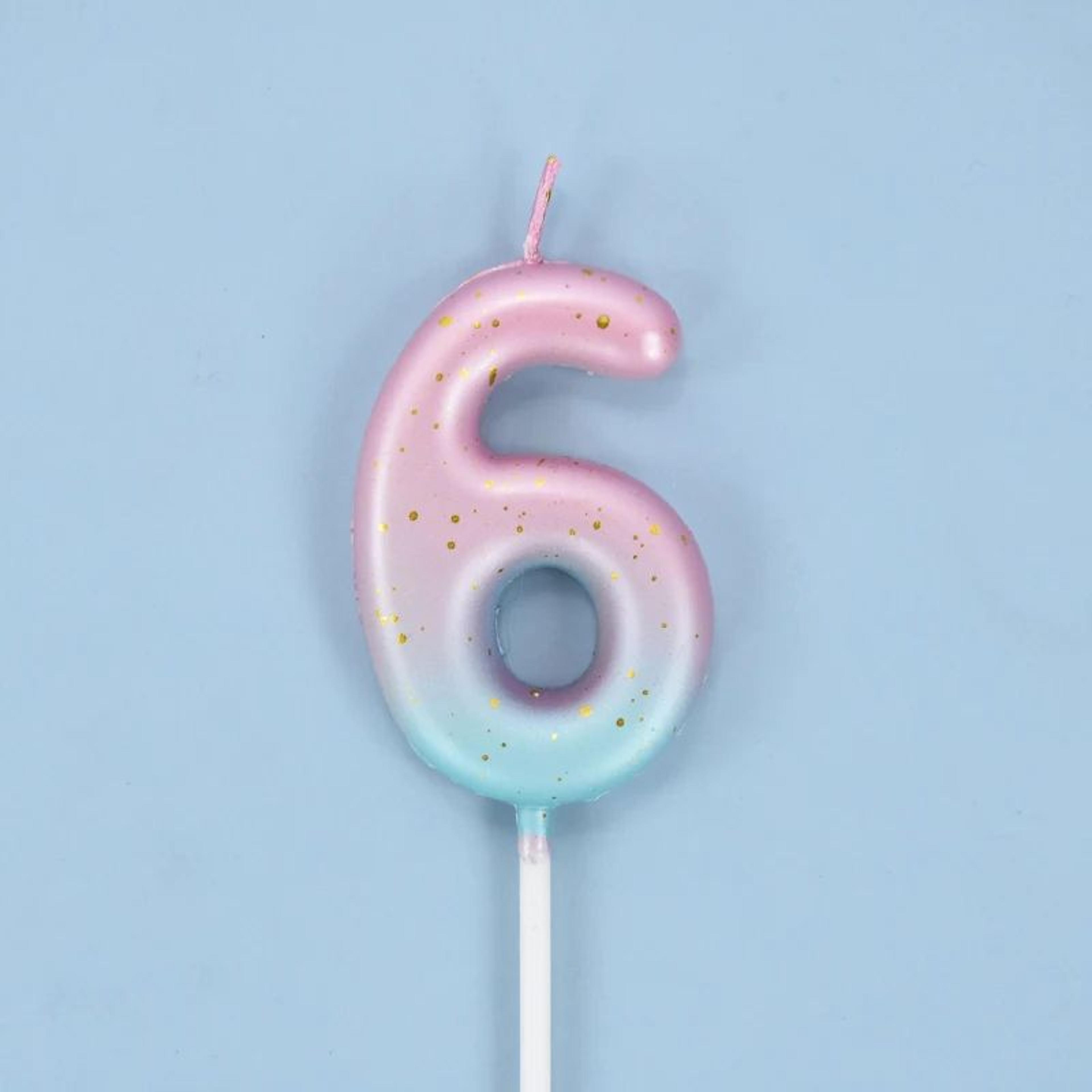 Gradient Glitter Number Birthday Candle Cake Topper 22