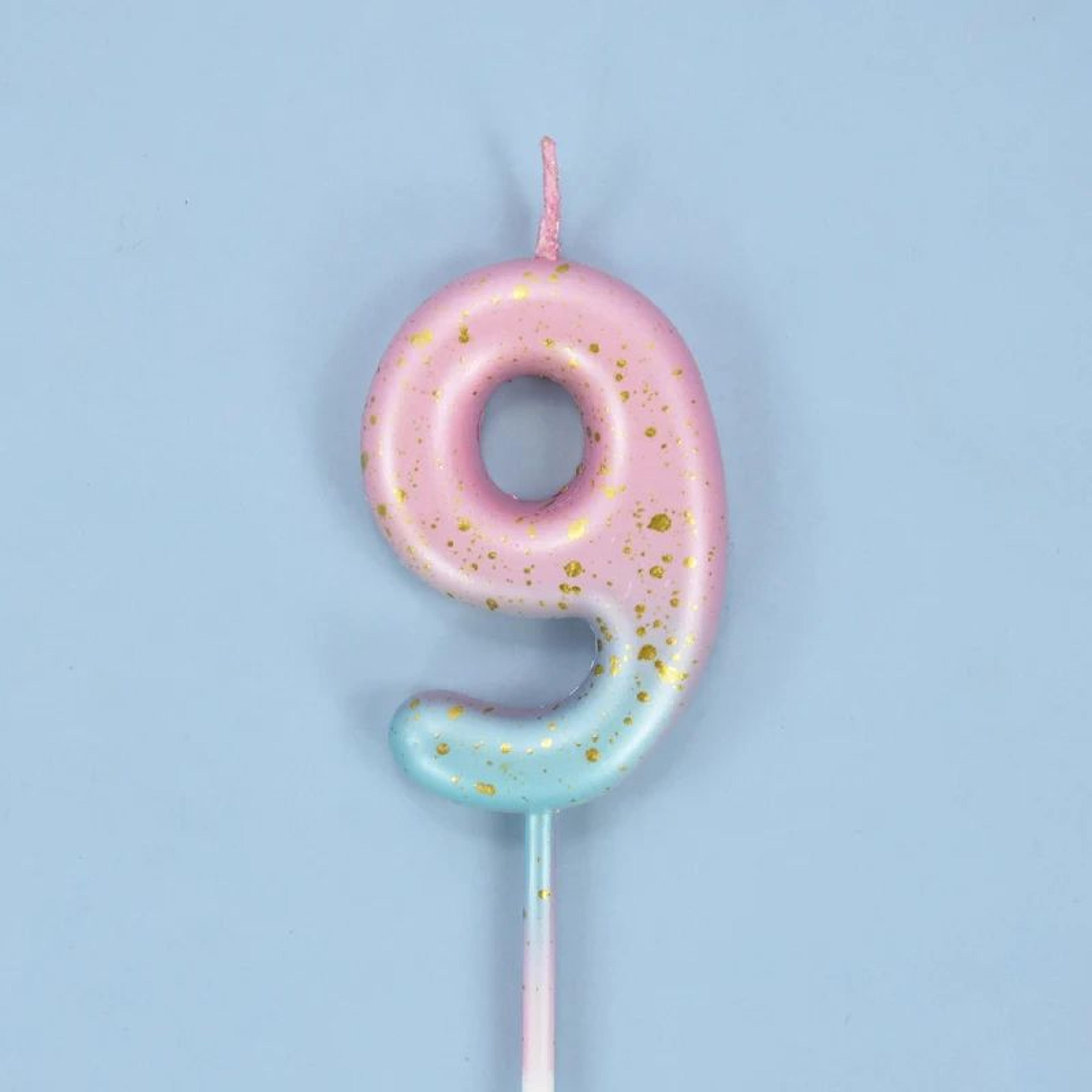 Gradient Glitter Number Birthday Candle Cake Topper 25