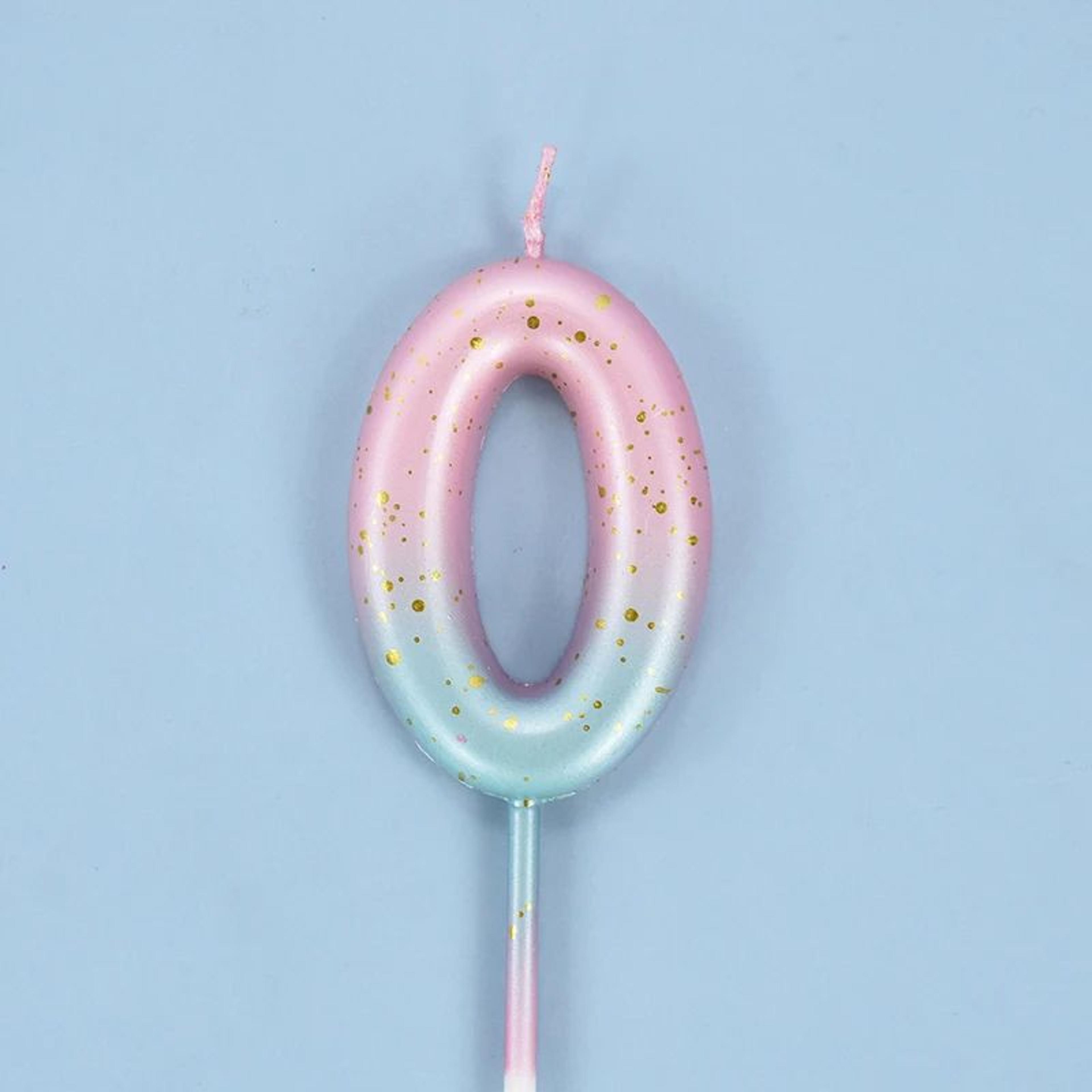 Gradient Glitter Number Birthday Candle Cake Topper 16
