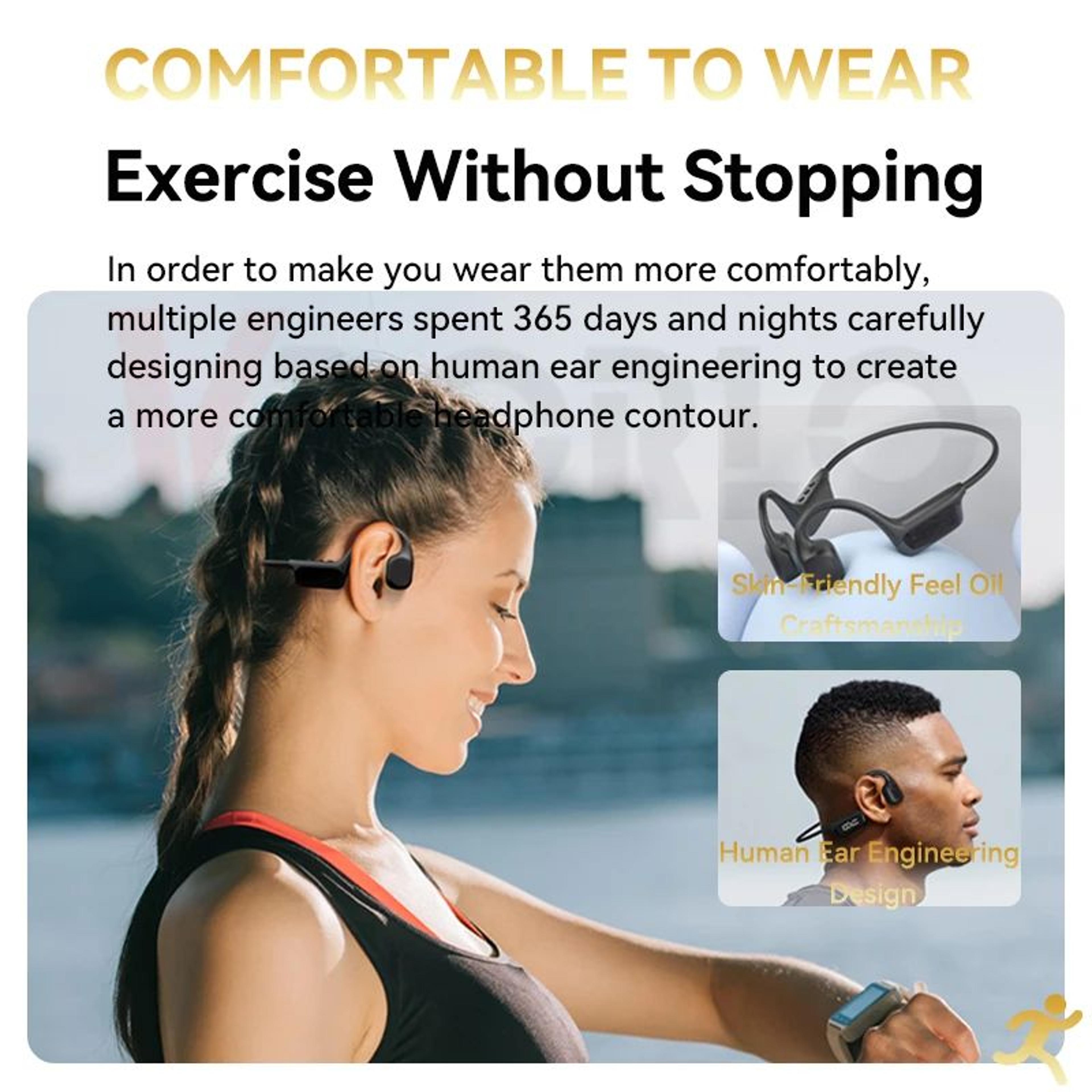 IPX8 True Waterproof Bone Conduction Swimming Headphones With 32GB MP3 4