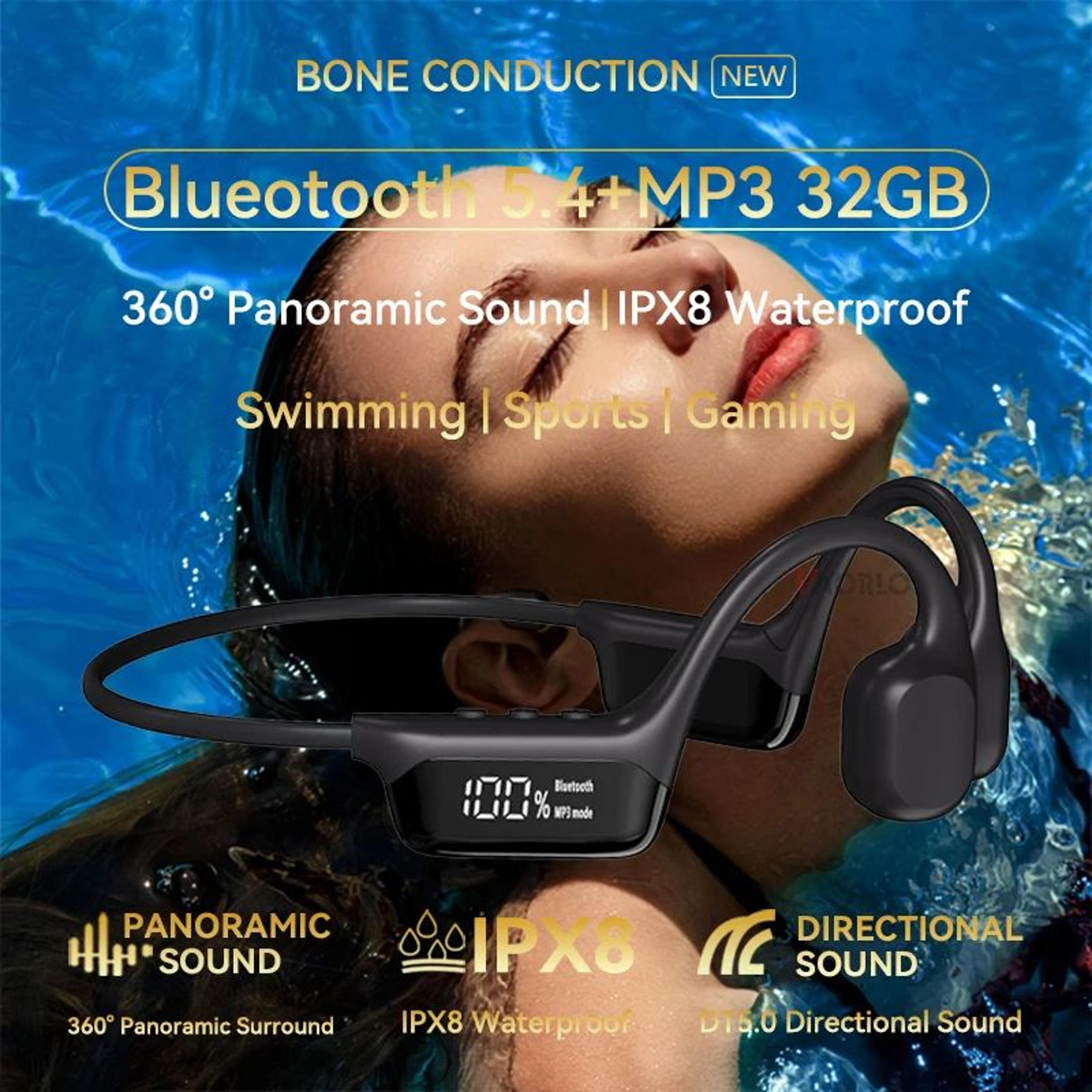 IPX8 True Waterproof Bone Conduction Swimming Headphones With 32GB MP3 1